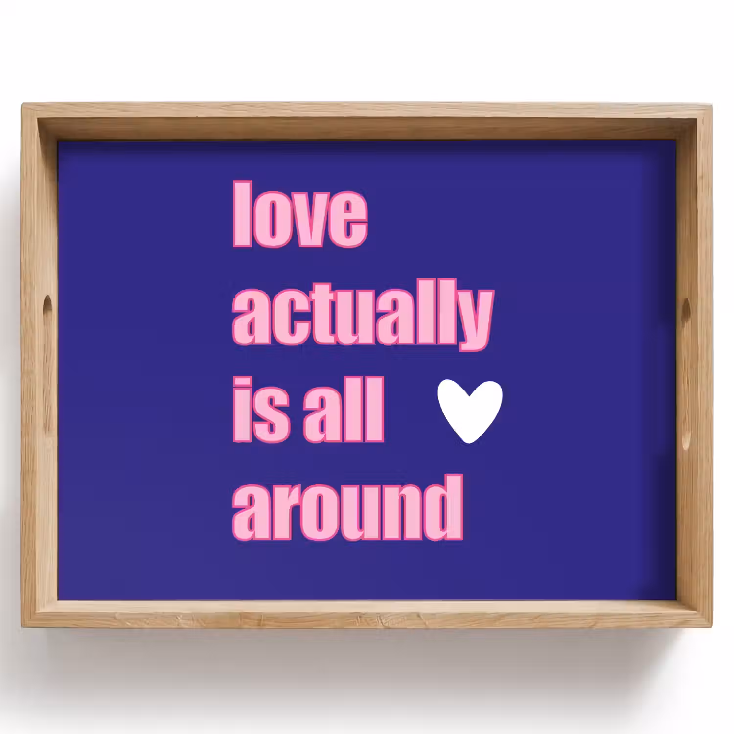 Tekst - Valentijn - Love - Blauw Dienblad Rechthoek middel -z3d_shopping