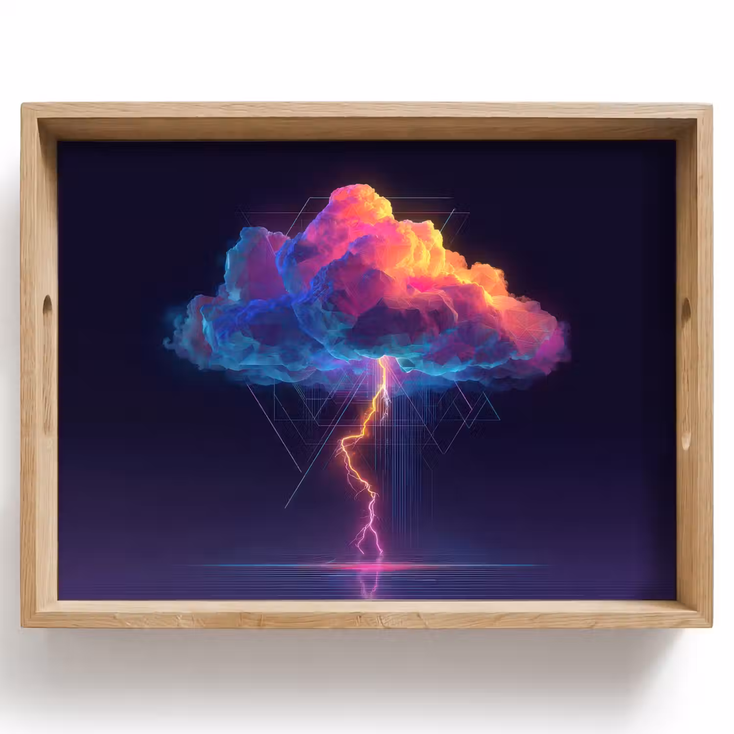 Donderwolk - Bliksemschicht - Licht - Blauw Dienblad Rechthoek middel -z3d_shopping