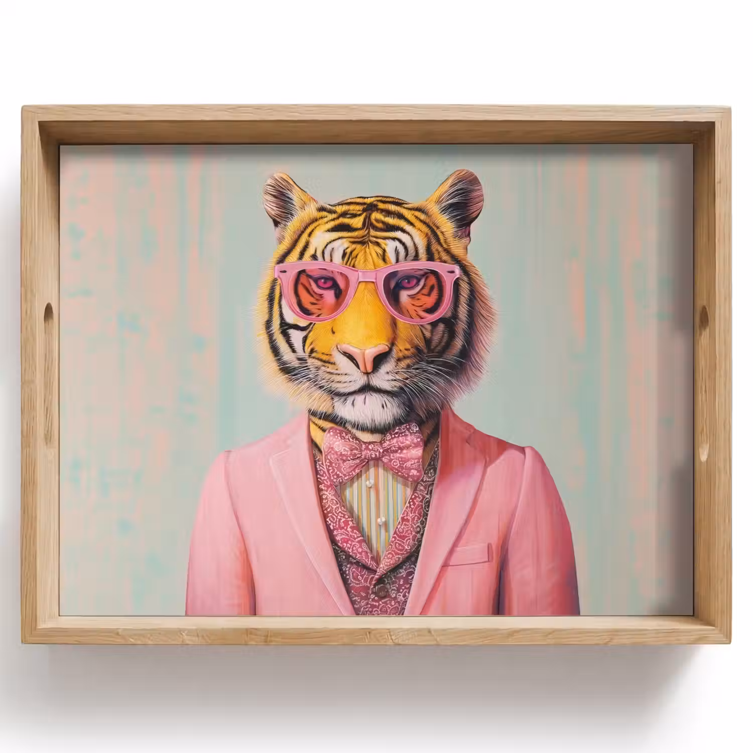 Tijger - Strik - Jasje - Roze Dienblad Rechthoek middel -z3d_shopping
