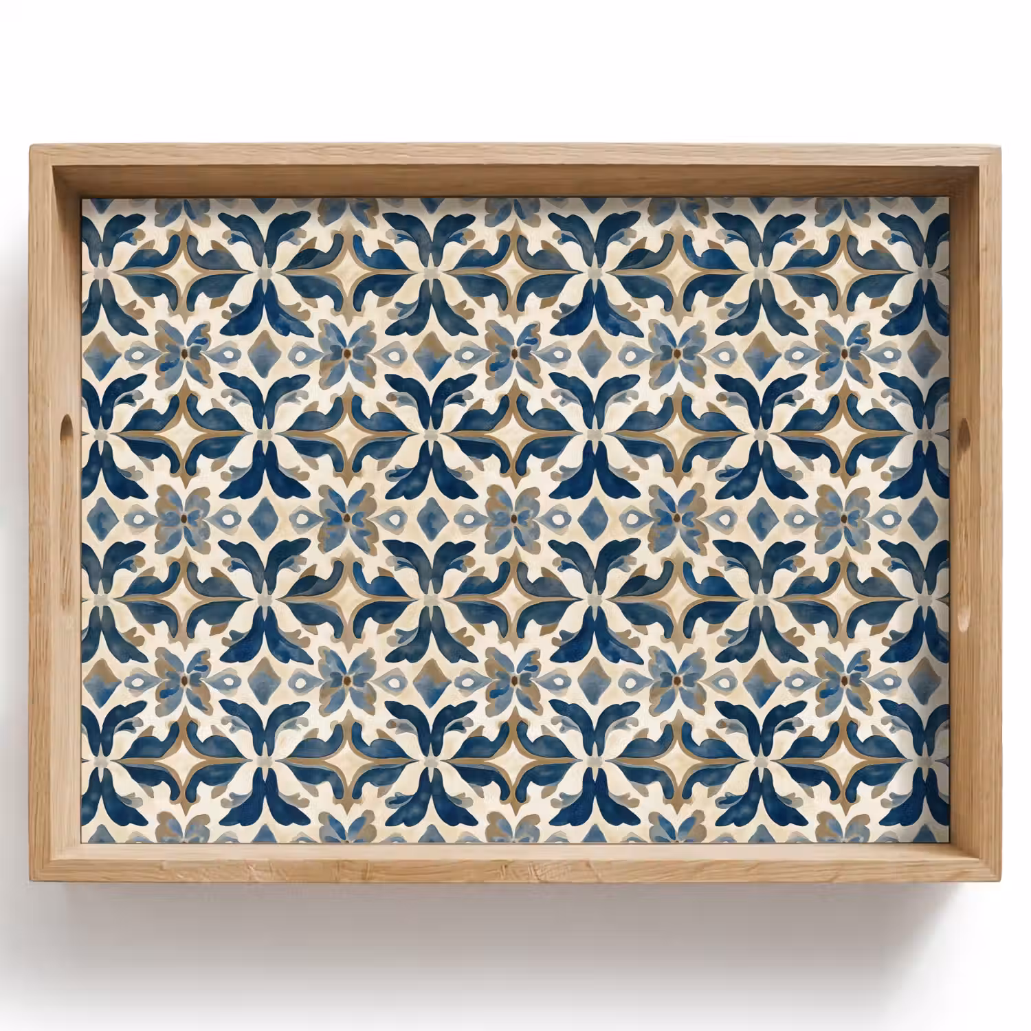 Tegel - Patroon - Blauw - Beige Dienblad Rechthoek middel 911 -z3d_shopping