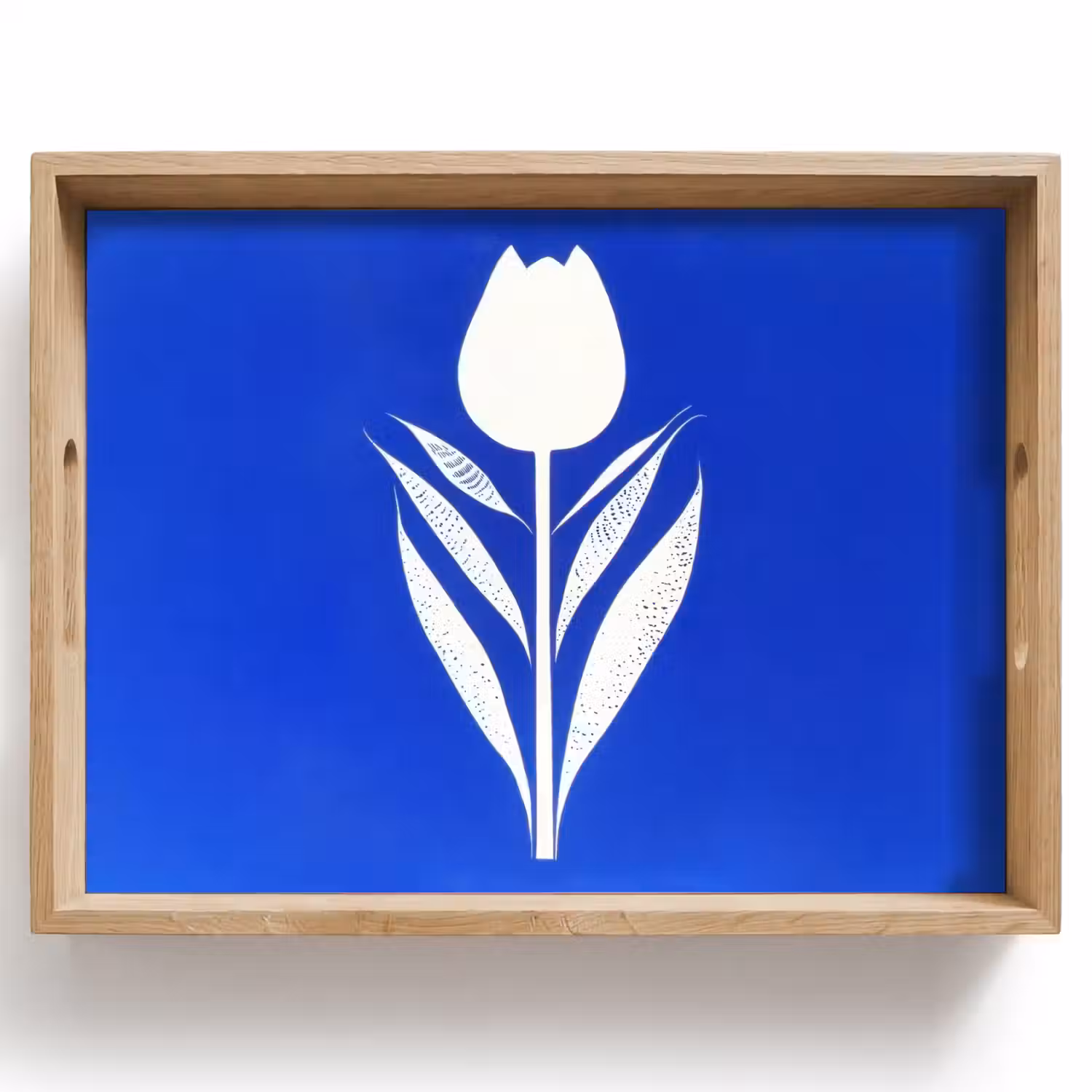 Tulp - Minimalistisch - Bladeren - Wit Dienblad Rechthoek middel -z3d_shopping