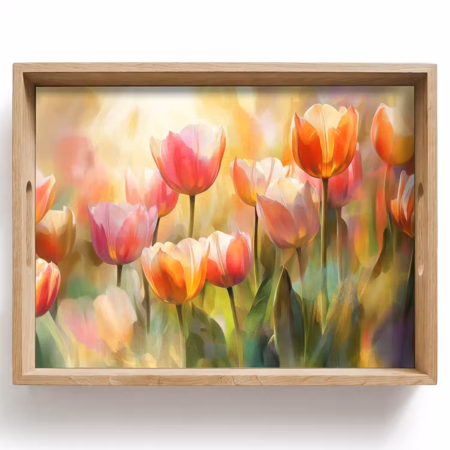 Tulpen - Sprookjesachtig - Kleurrijk Dienblad Rechthoek middel -z3d_shopping