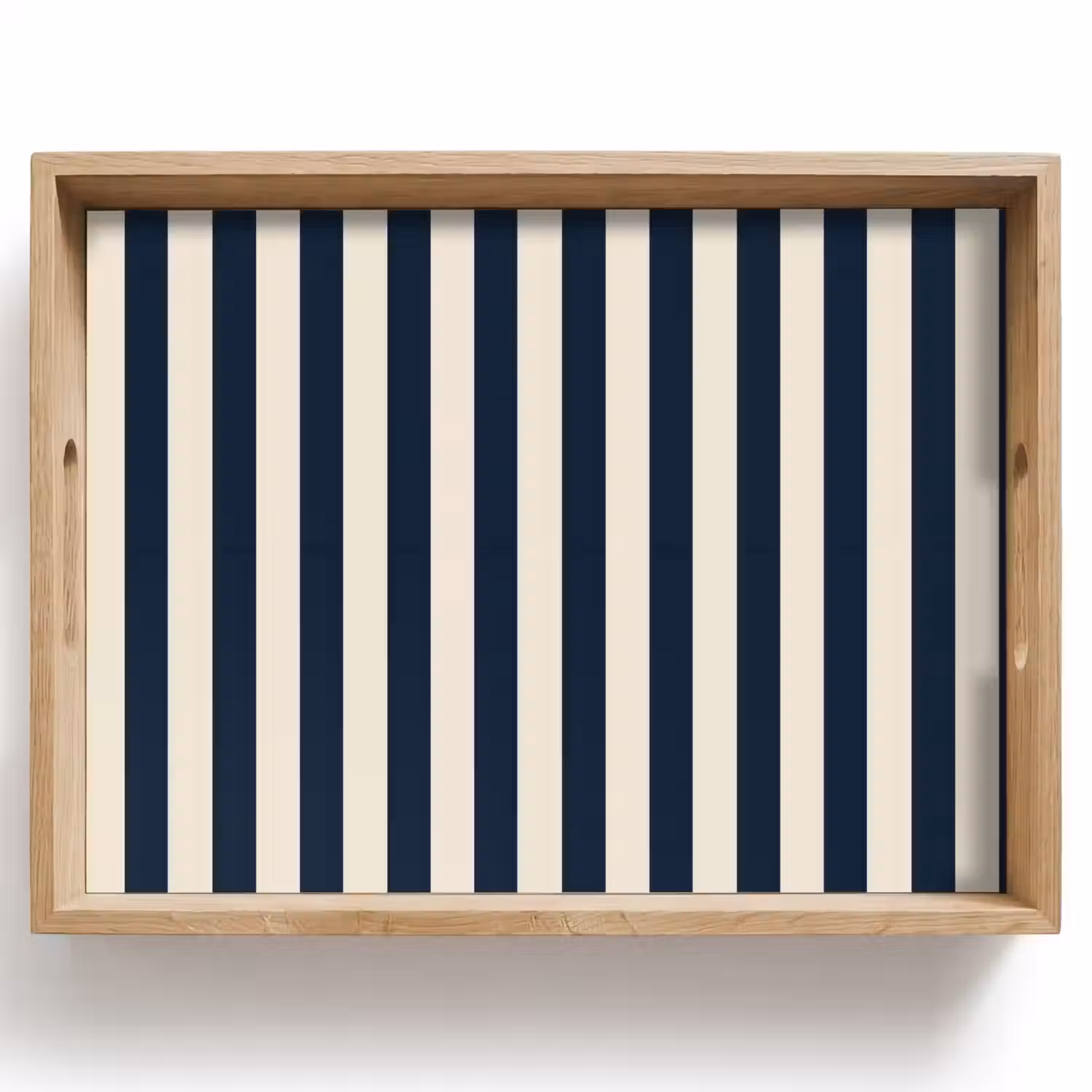 Verticale strepen - Blauw - Crème Dienblad Rechthoek middel 911 -z3d_shopping