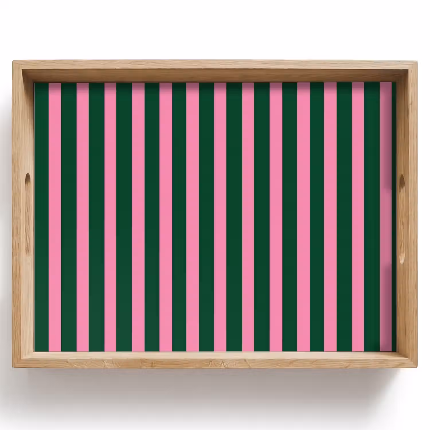 Verticale strepen - Groen - Roze Dienblad Rechthoek middel 911 -z3d_shopping