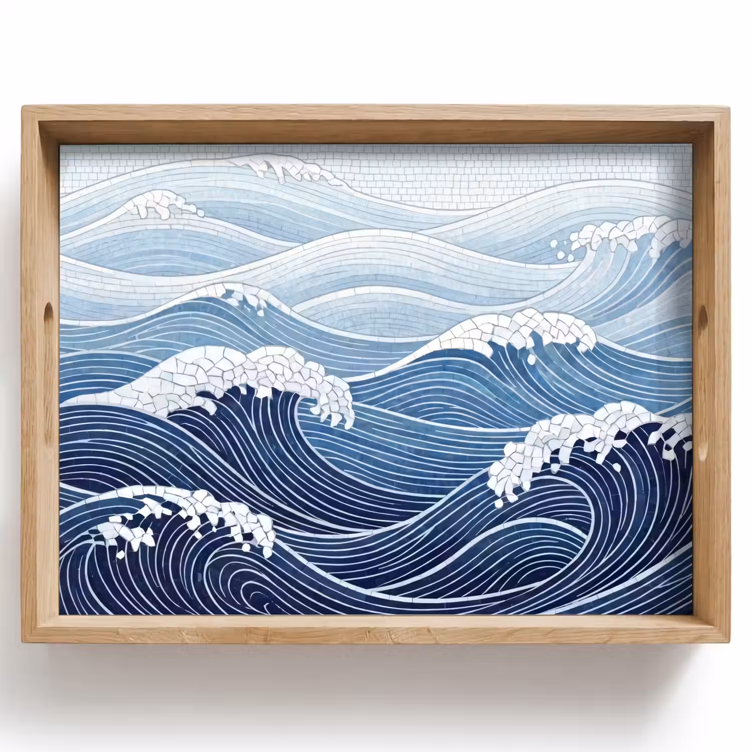 Water - Mozaïek - Landschap - Modern - Blauw Dienblad Rechthoek middel -z3d_shopping