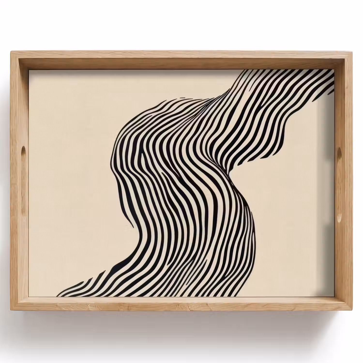 Golvend - Lijnen - Abstract - Silhouet Dienblad Rechthoek middel -z3d_shopping