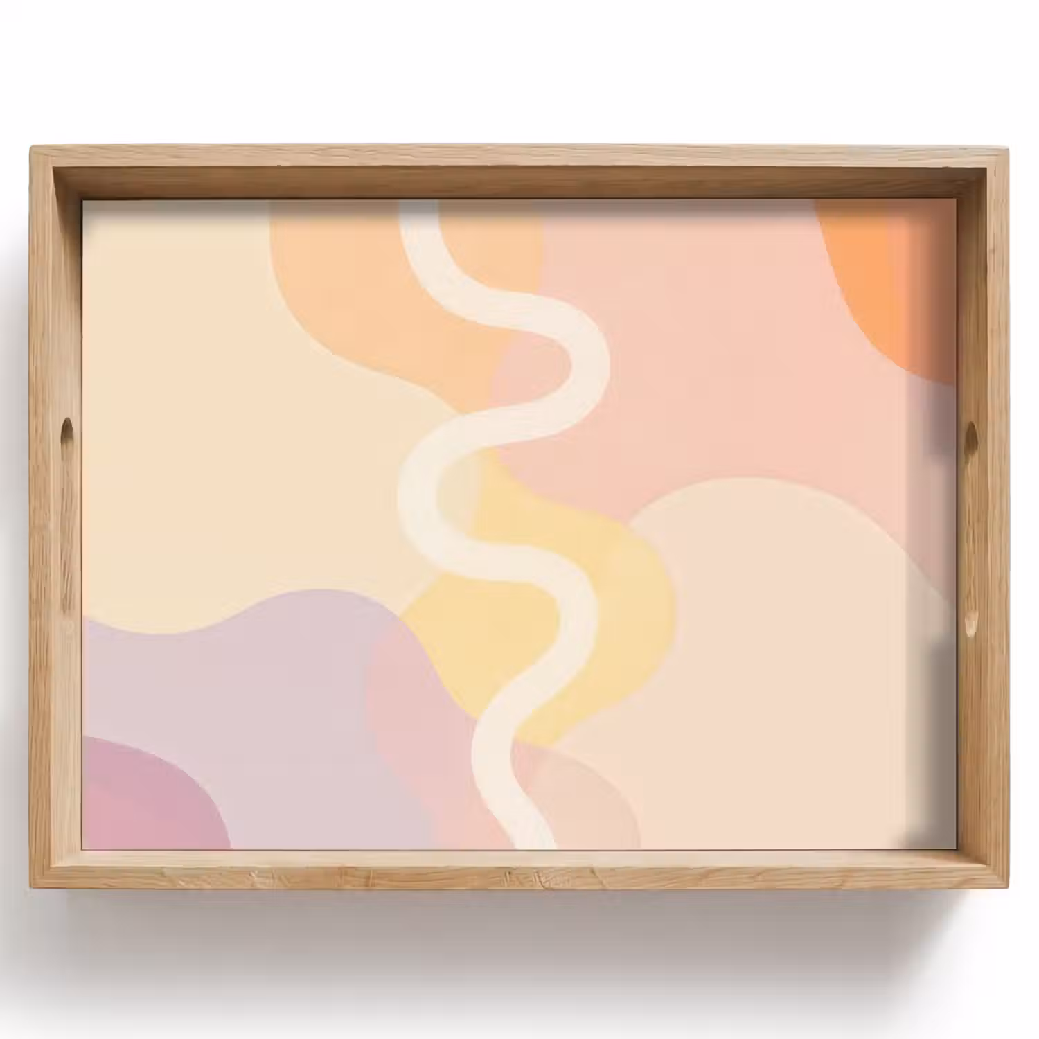 Golvende vormen - Abstract - pastel Dienblad Rechthoek middel -z3d_shopping