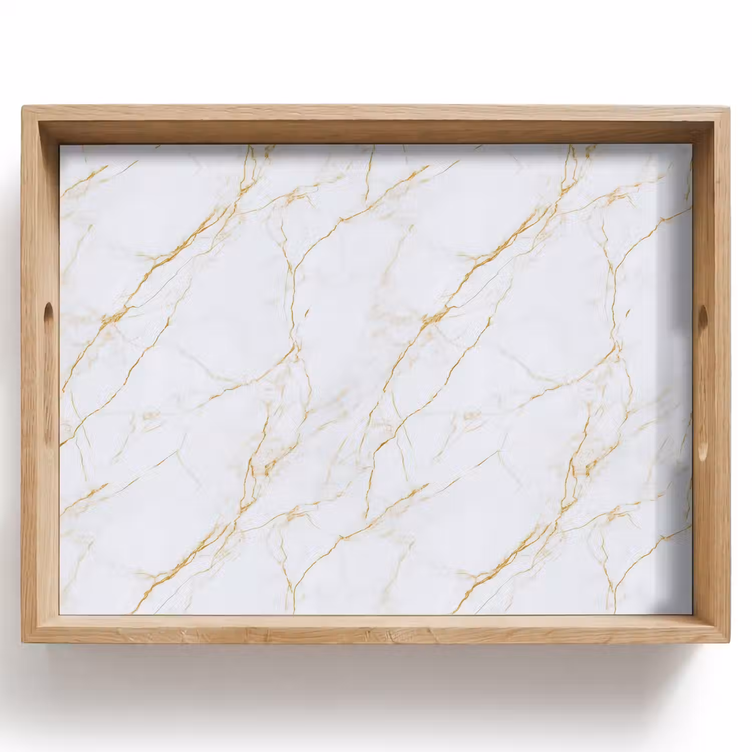 Wit - Marmer - Goud - Luxueus Dienblad Rechthoek middel 911 -z3d_shopping