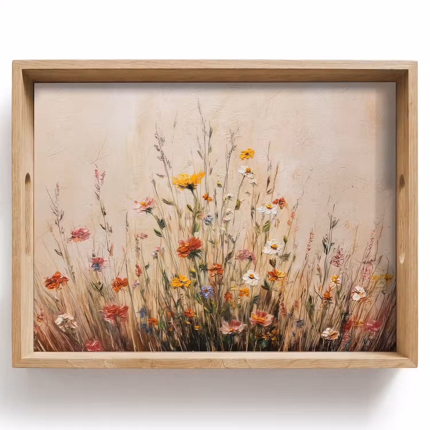 Wilde bloemen - Penseelstreken - Rustgevend Dienblad Rechthoek middel -z3d_shopping