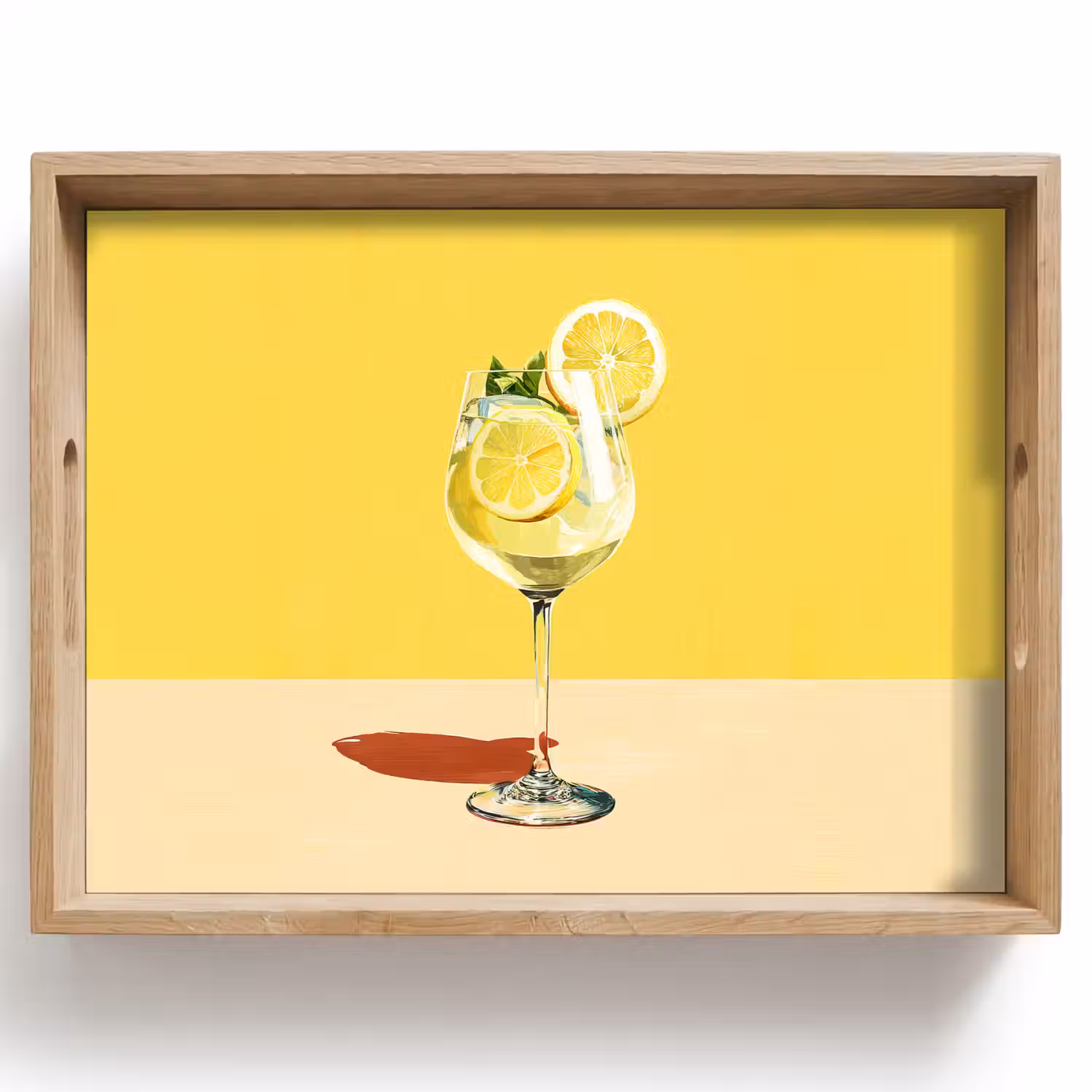 Wijnglas - Citroen - Geel - Minimalistisch Dienblad Rechthoek middel -z3d_shopping