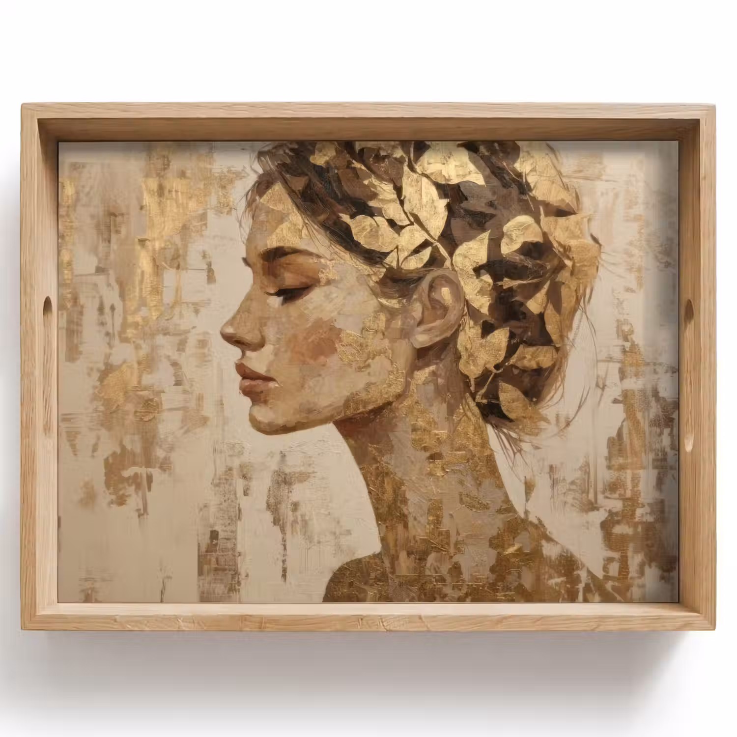 Vrouw - Goud - Abstract - Textuur Dienblad Rechthoek middel -z3d_shopping