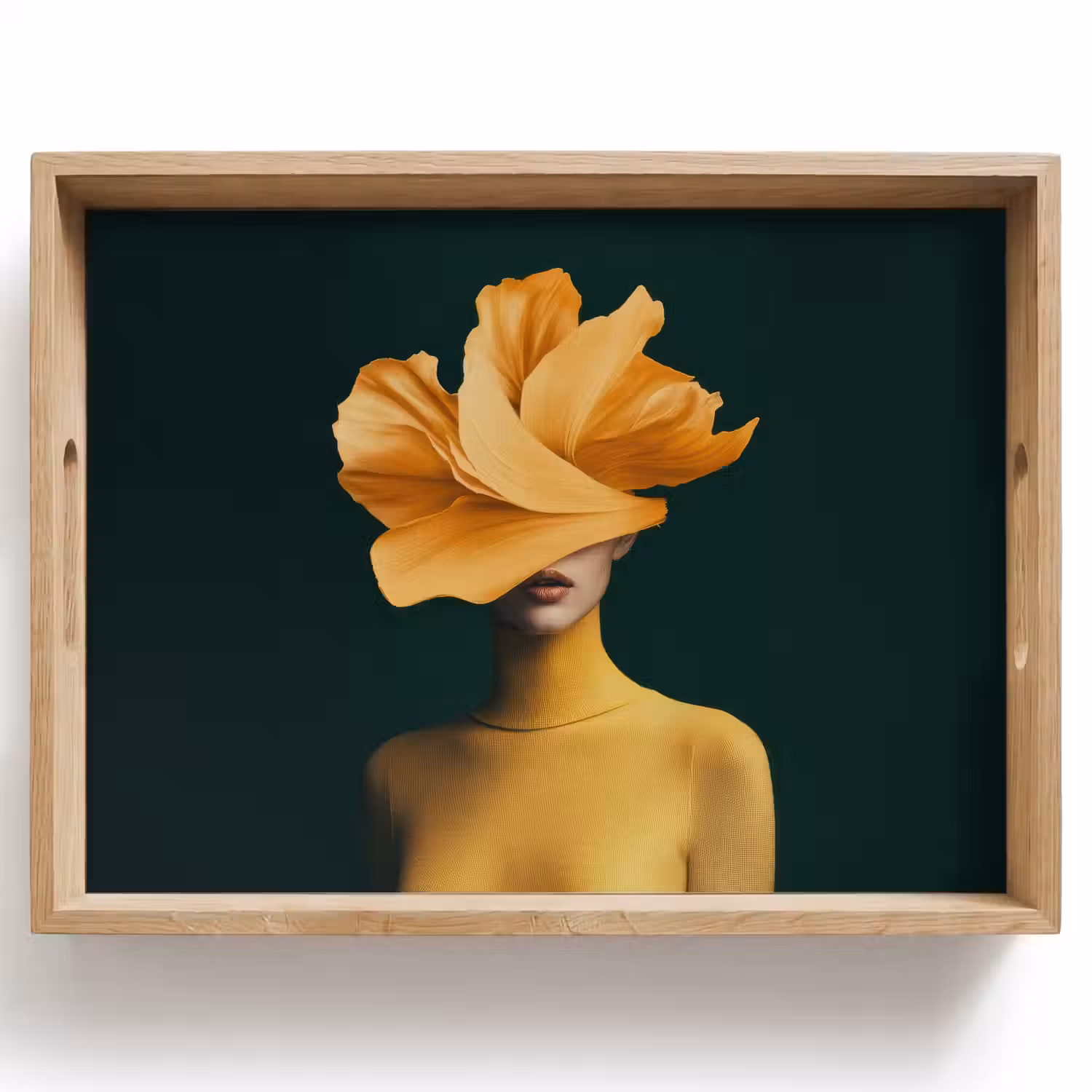 Vrouw - Hoed - Geel Dienblad Rechthoek middel -z3d_shopping