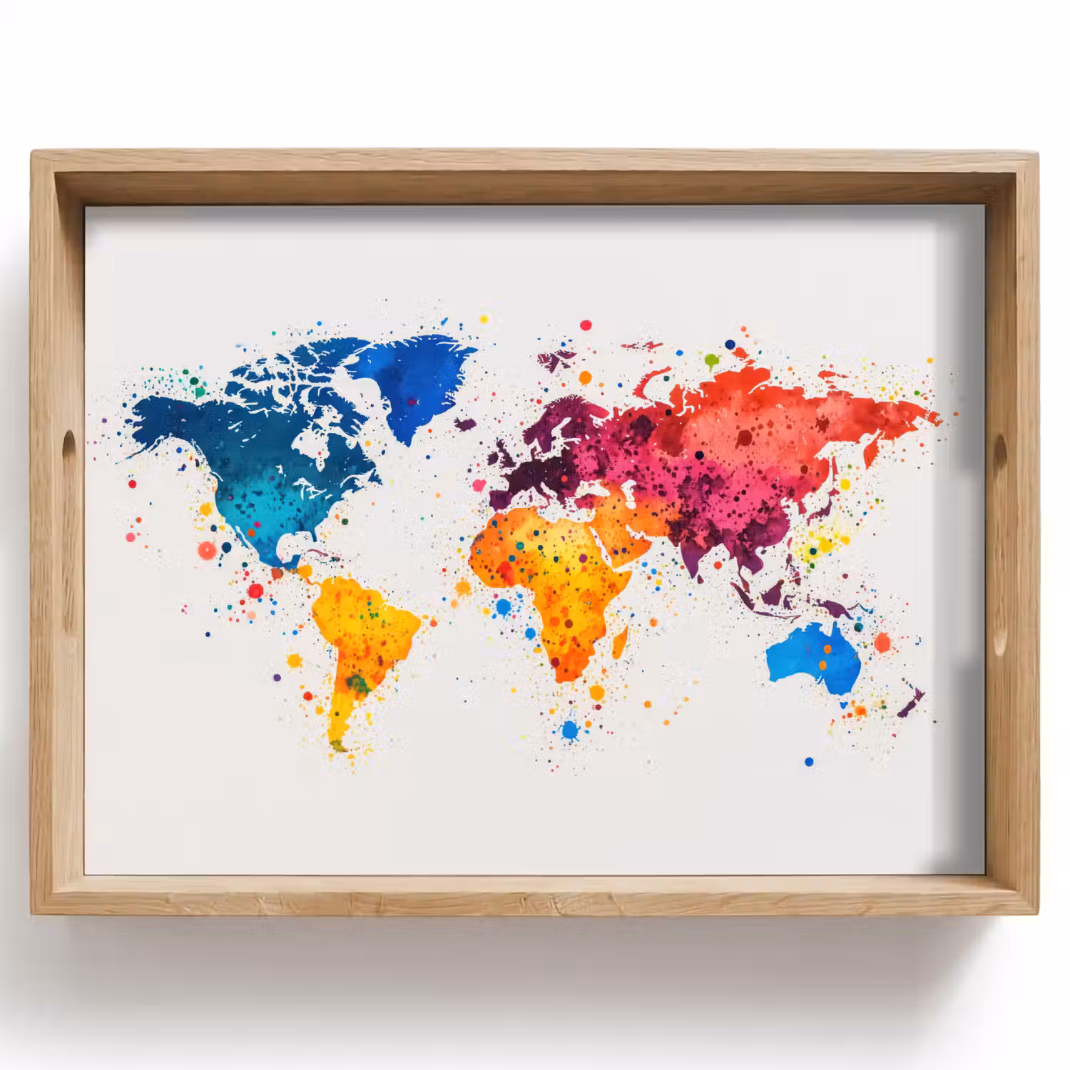 Wereldkaart - Graffiti - Kleurrijk Dienblad Rechthoek middel -z3d_shopping