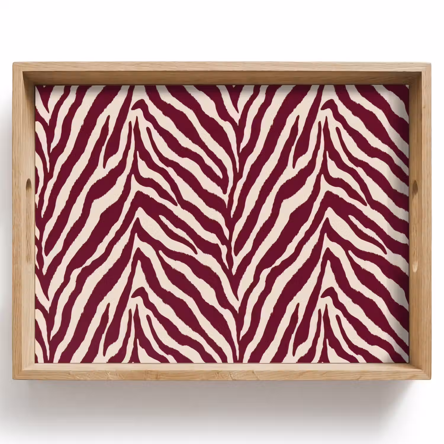 Zebra - Motief - Bordeaux - Rood Dienblad Rechthoek middel 911 -z3d_shopping