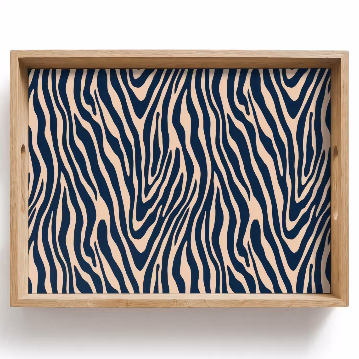 Zebra - Patroon - Blauw - Beige Dienblad Rechthoek middel 911 -z3d_shopping