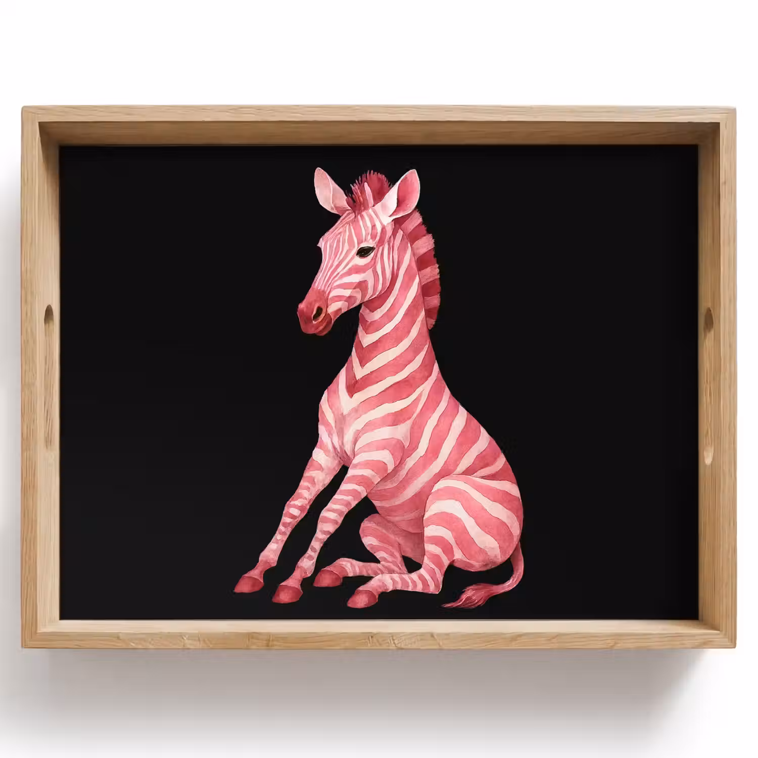 Zebra - Roze - Gestreept Dienblad Rechthoek middel -z3d_shopping
