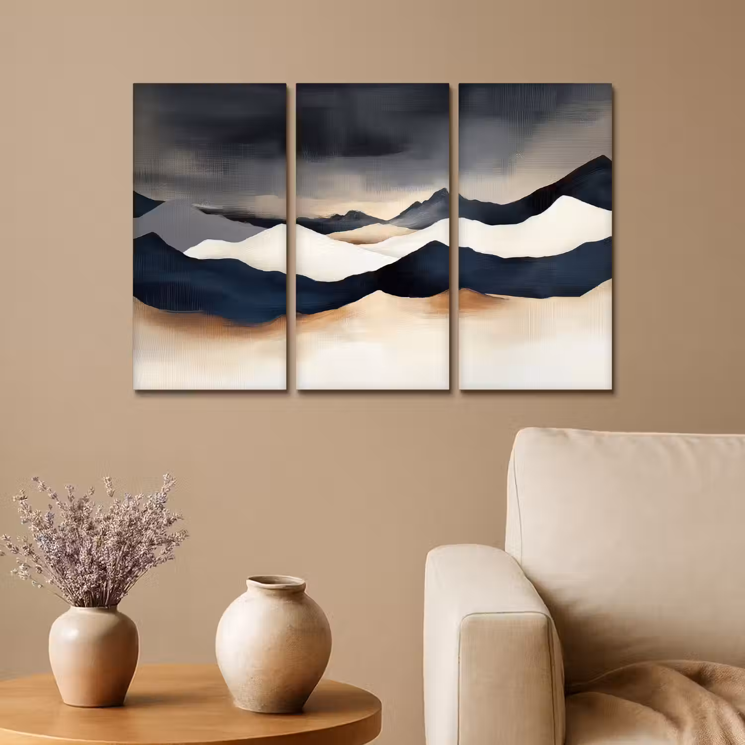 Landschap - Abstract - Modern Canvas - Meerluiken 3 luik klein -sfeer1
