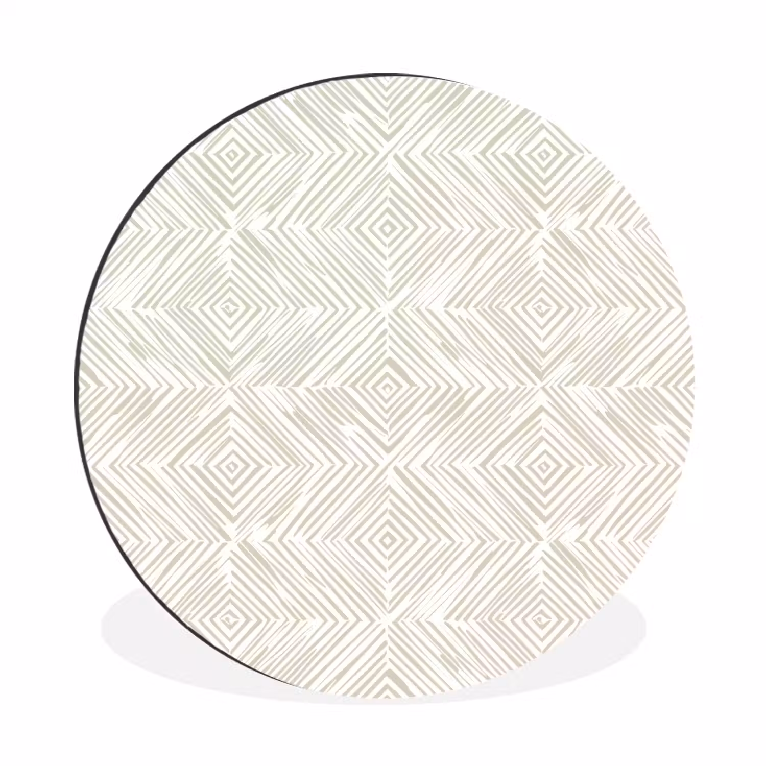 Abstract - Ruiten - Beige Wandcirkel aluminium klein 190 -3d