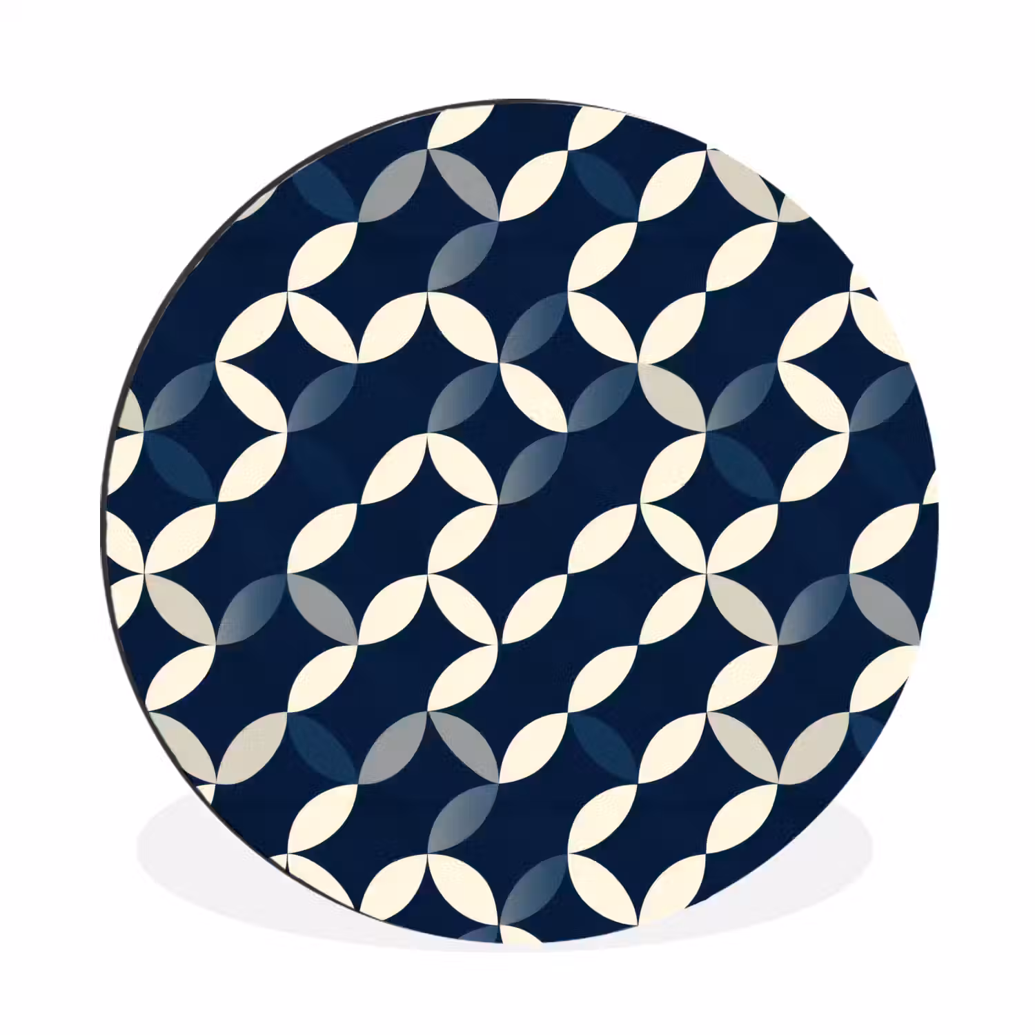 Abstract - Patroon - Blauw Wandcirkel aluminium klein 190 -3d