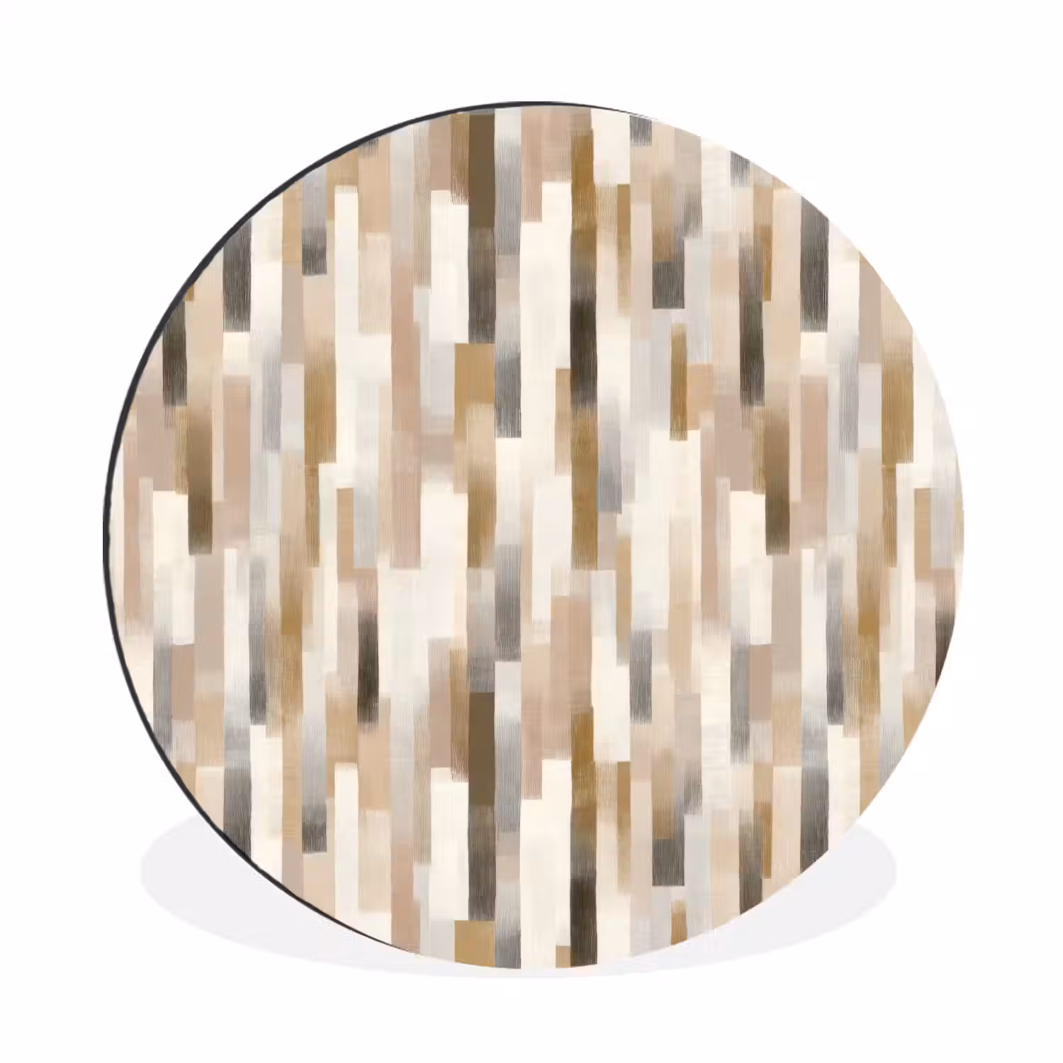 Abstract - Patroon - Kwaststreken Wandcirkel aluminium klein 190 -3d
