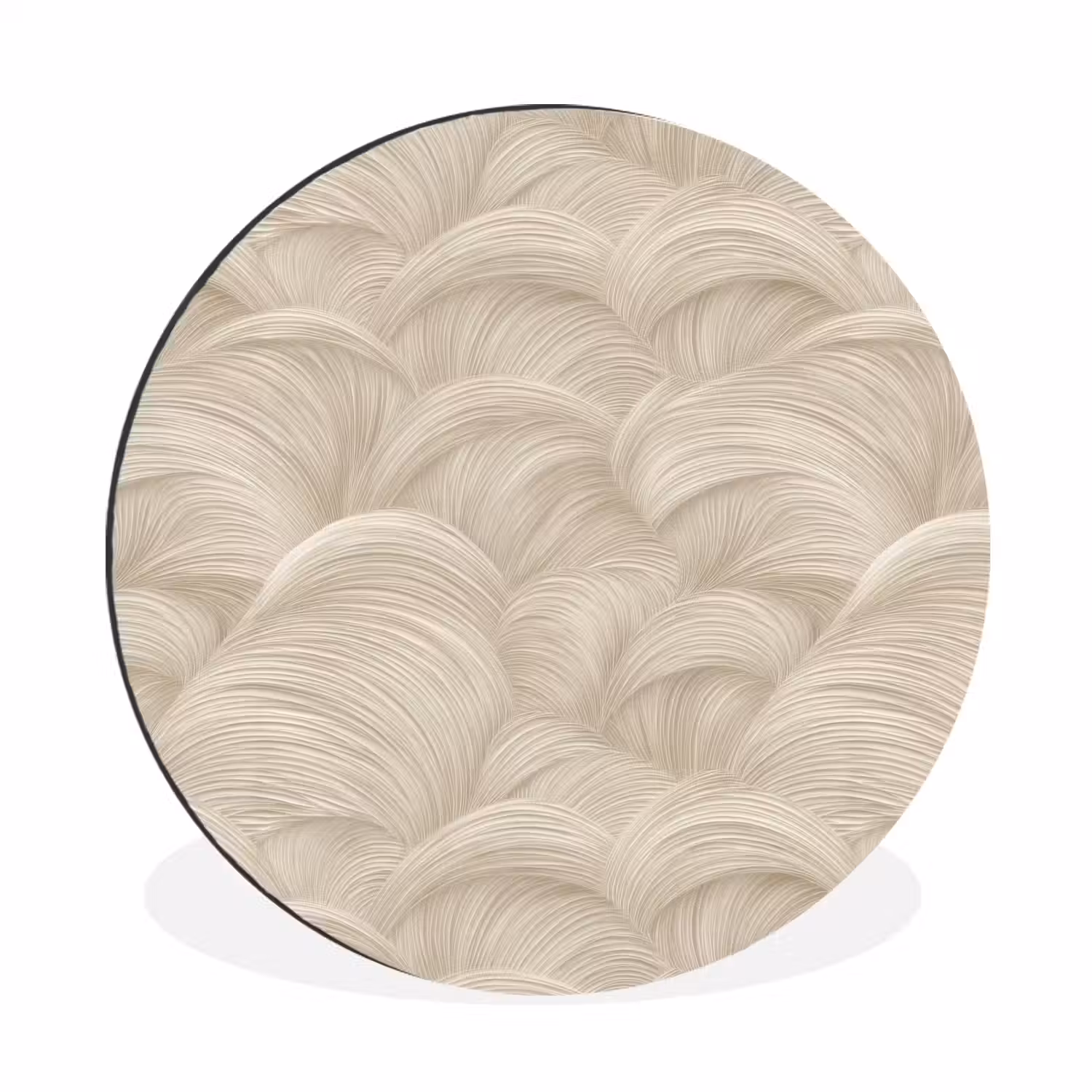 Bogen - Patroon - Beige Wandcirkel aluminium klein 190 -3d