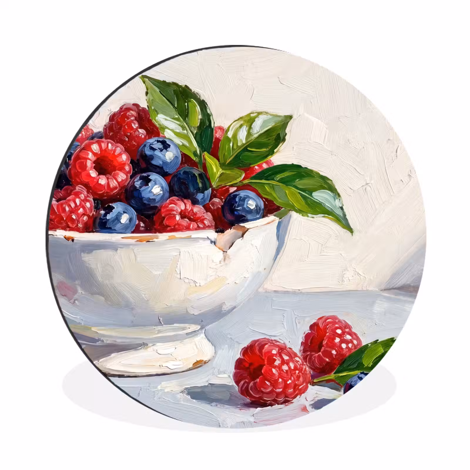 Wall circle - Aluminum - Berries - Bowl - Food - Bessen - Kom - Eten Wandcirkel aluminium klein