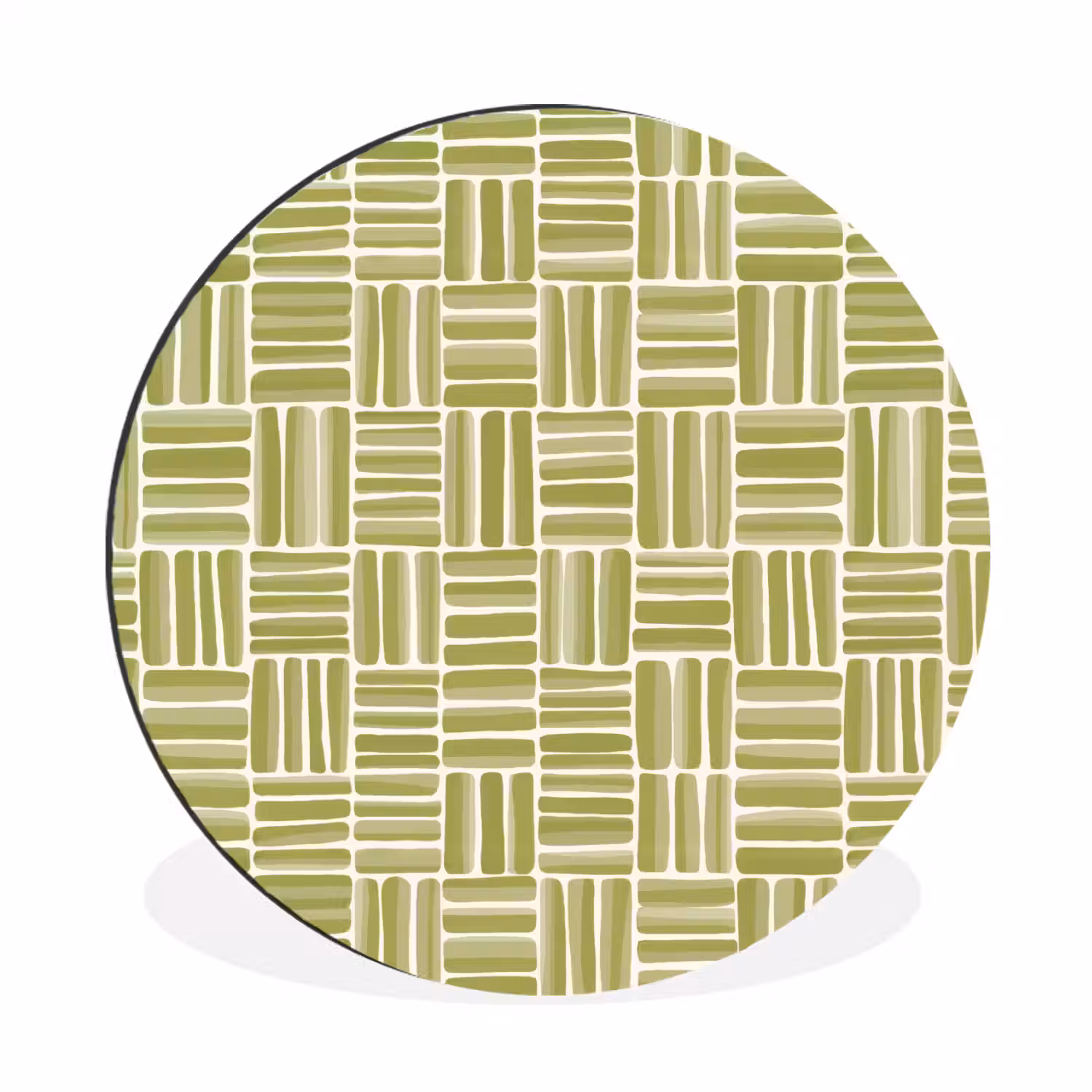 Vlecht - Patroon - Groen Wandcirkel aluminium klein 190 -3d