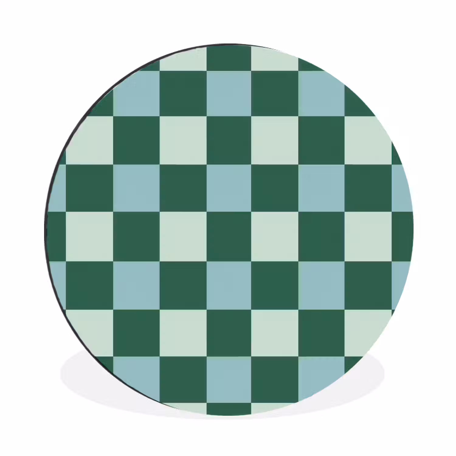 Schaakbord - Klassiek - Groen Wandcirkel aluminium klein 190 -3d