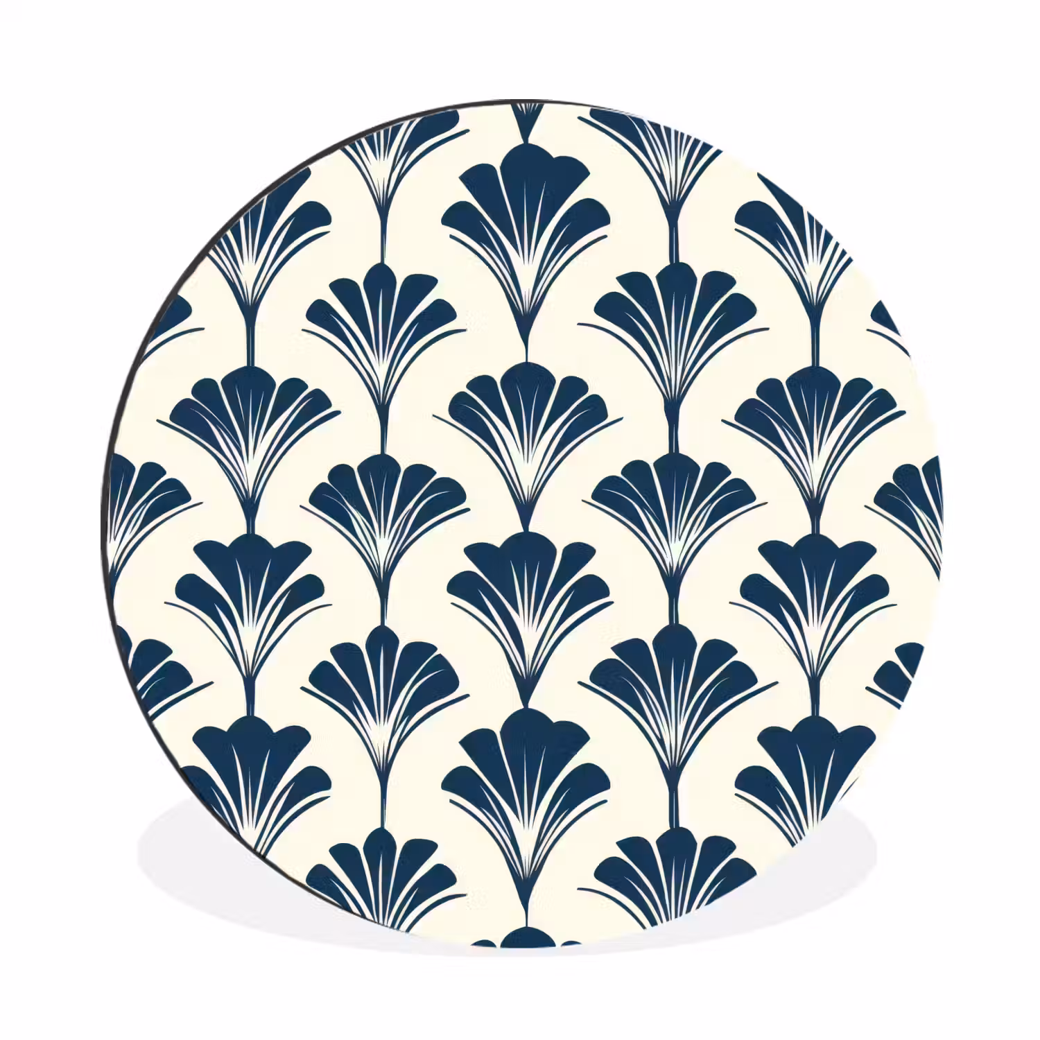 Klassiek - Motief - Blauw Wandcirkel aluminium klein 190 -3d