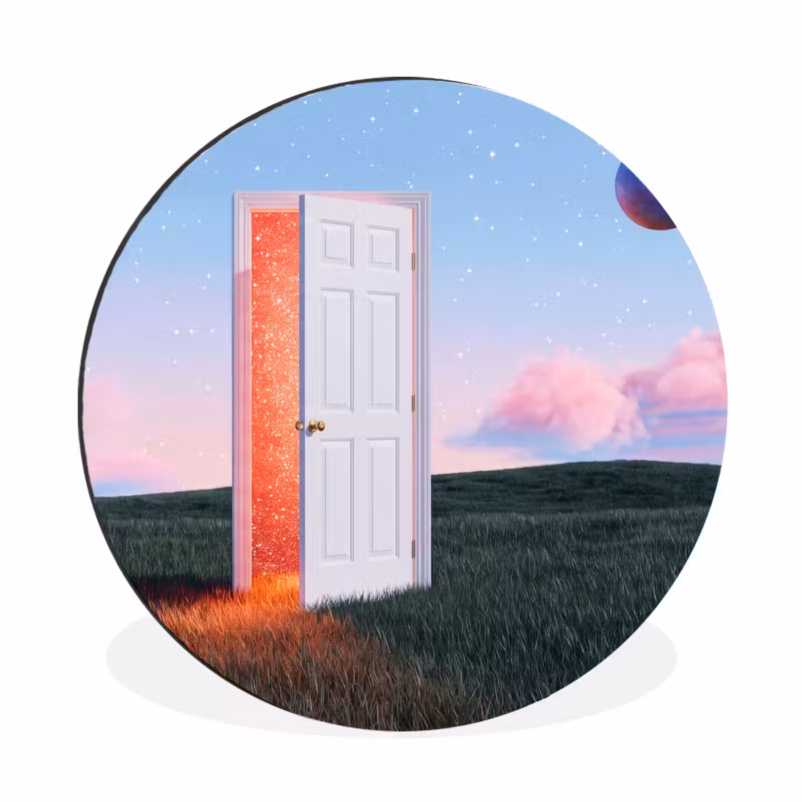 Wall circle - Aluminum - Door - Fantasy - Space - Deur - Fantasie - Ruimte Wandcirkel aluminium klein