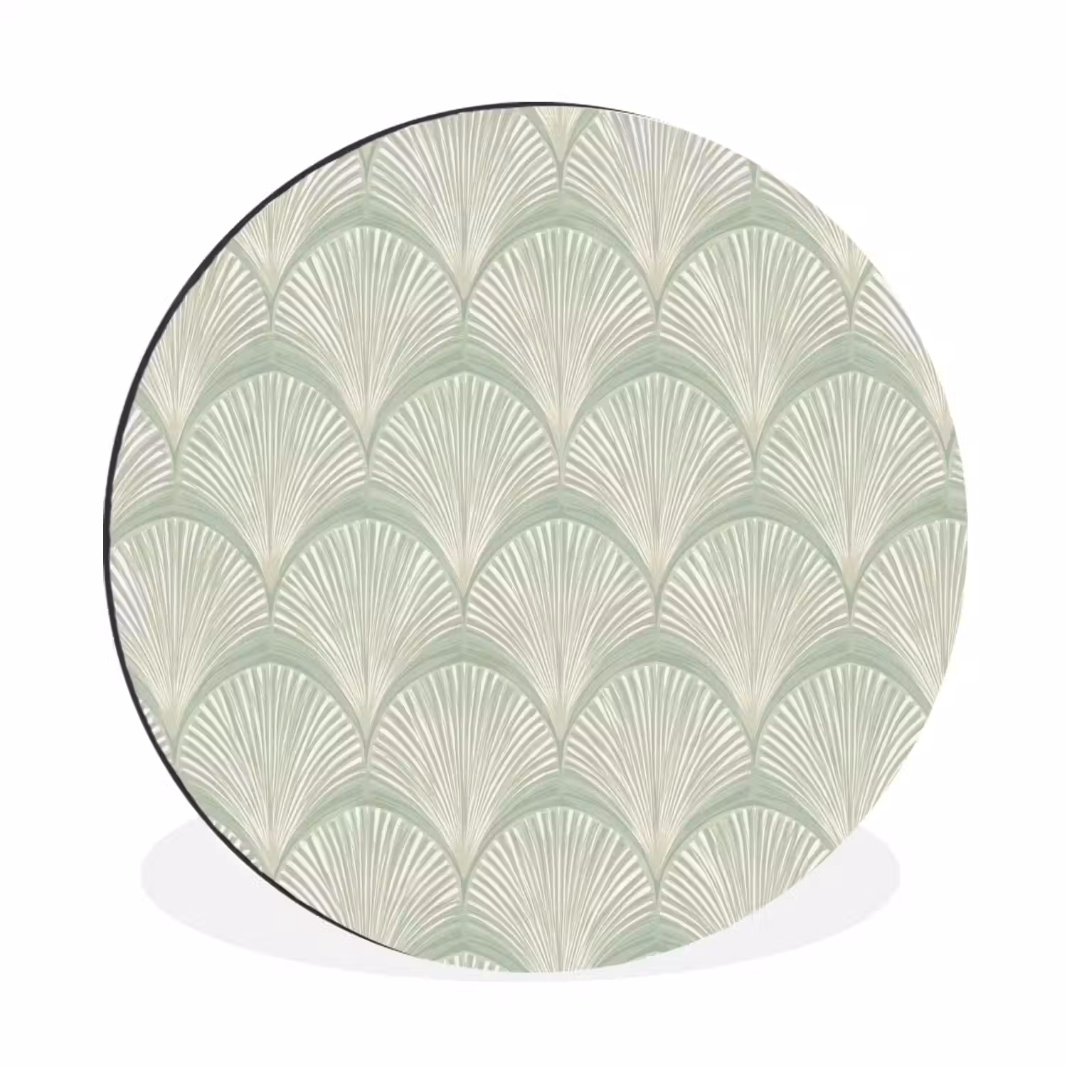 Waaiers - Patroon - Groen Wandcirkel aluminium klein 190 -3d