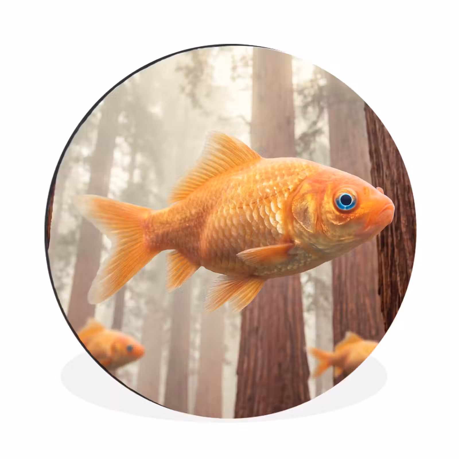 Wall circle - Aluminum - Fish - Forest - Fantasy - Vis - Bos - Fantasie Wandcirkel aluminium klein