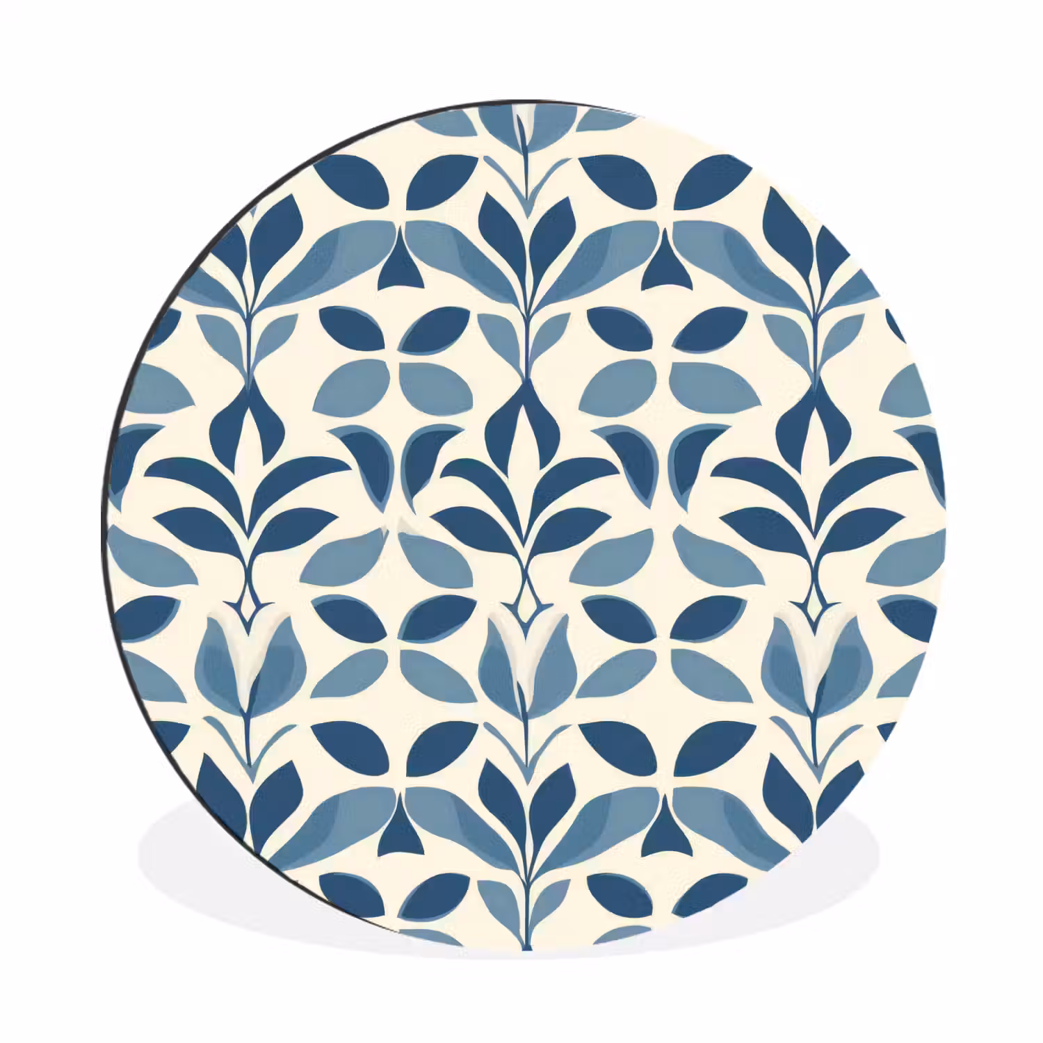 Flora - Modern - Blauw Wandcirkel aluminium klein 190 -3d