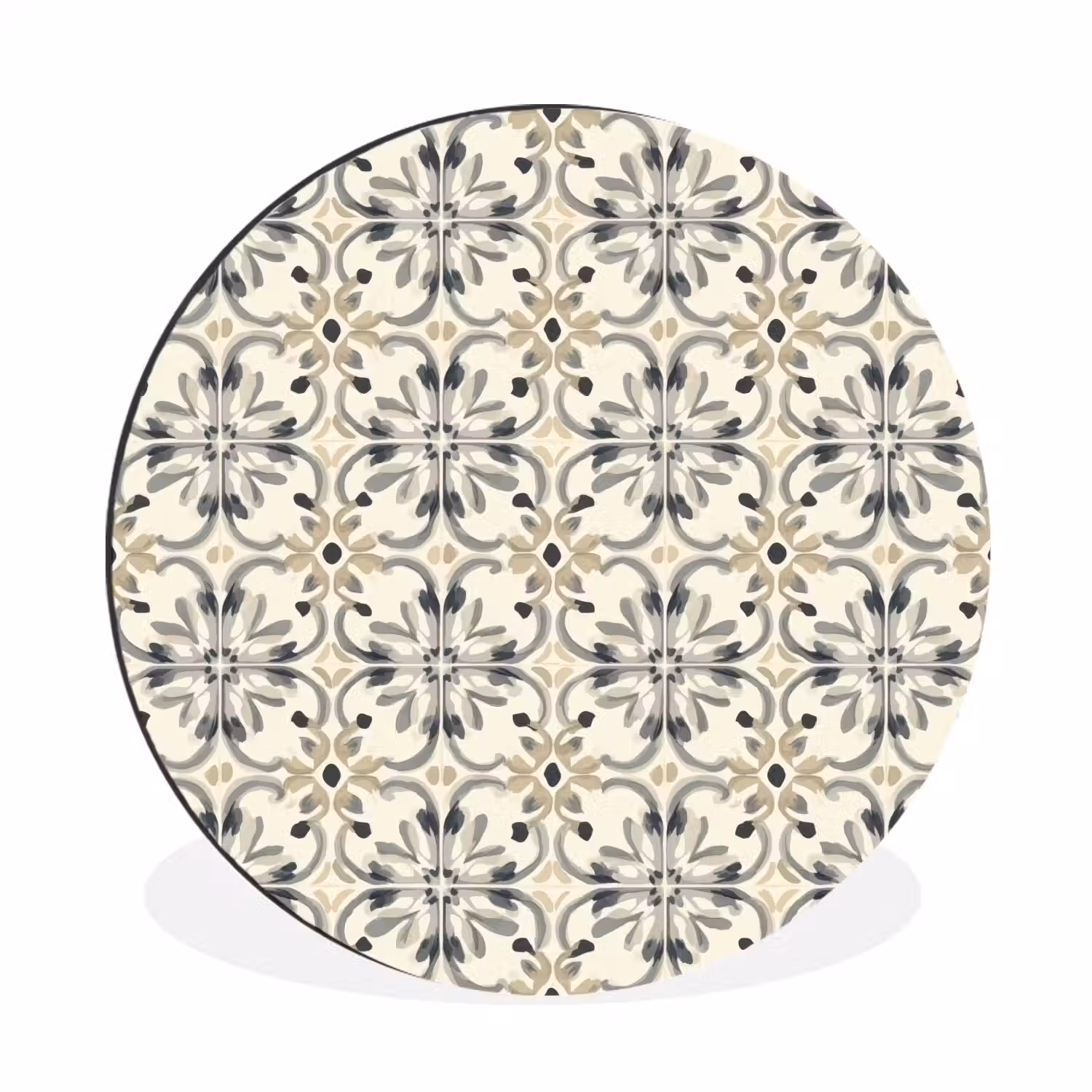 Floraal - Patroon - Kleurrijk Wandcirkel aluminium klein 190 -3d