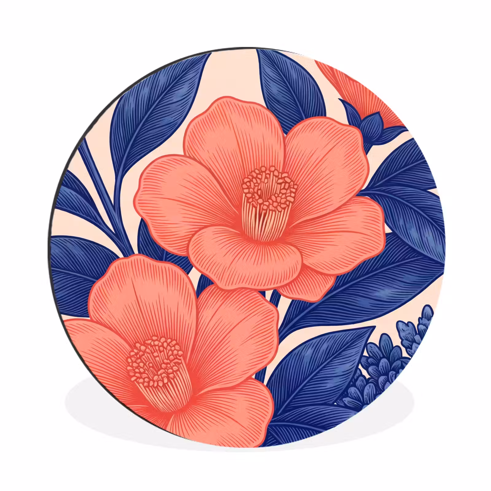 Wall circle - Aluminum - Flowers - Leaves - Botanical - Bloemen - Bladeren - Botanisch Wandcirkel aluminium klein
