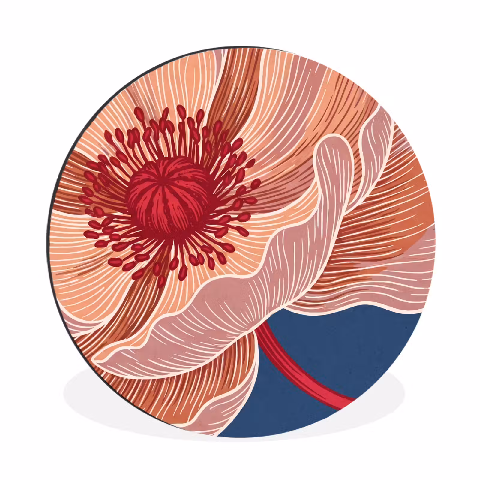 Wall circle - Aluminum - Flowers - Modern - Abstract - Bloemen - Modern - Abstract Wandcirkel aluminium klein