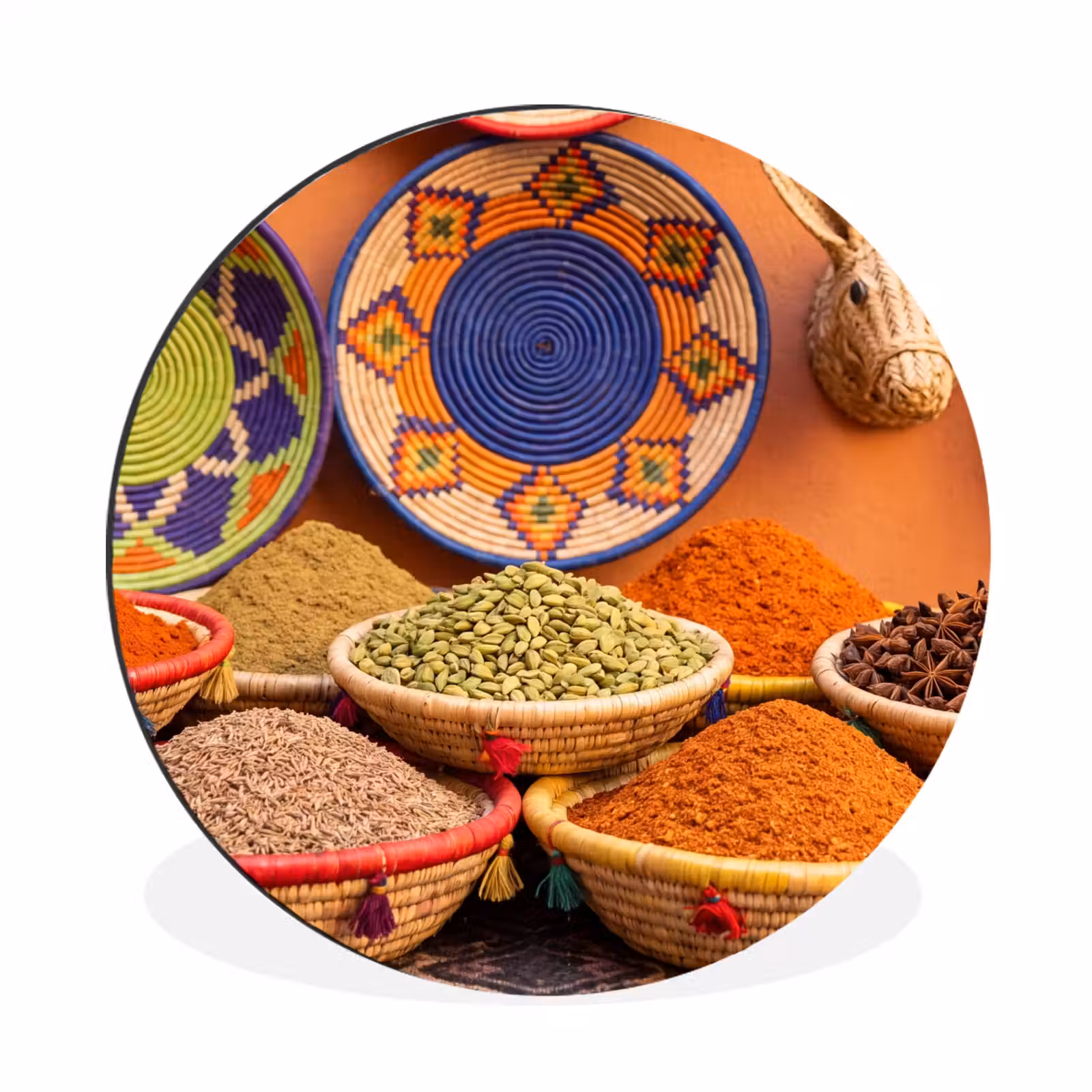 Wall circle - Aluminum - Food - Colorful - Culture - Eten - Kleurrijk - Cultuur Wandcirkel aluminium klein