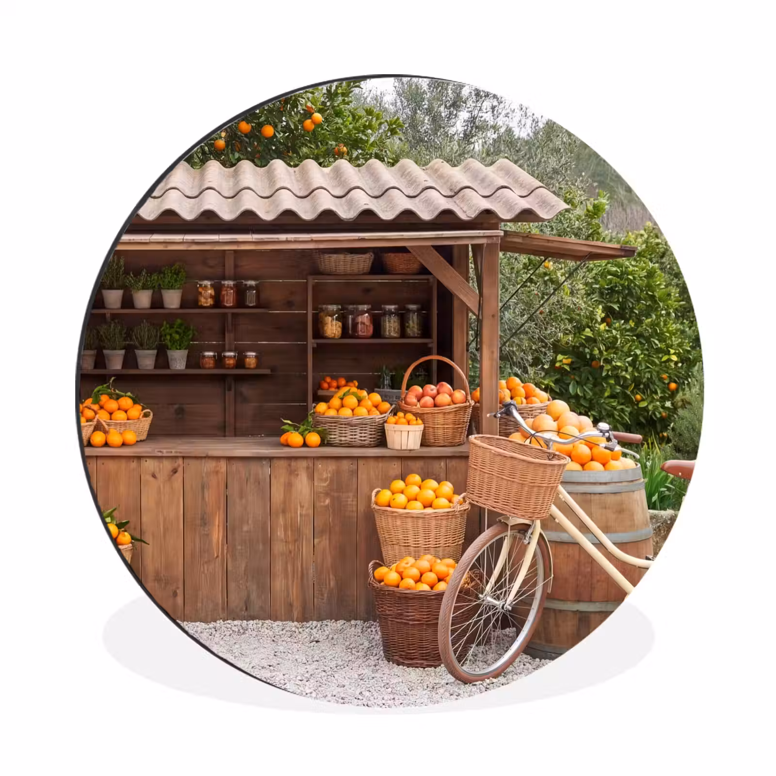 Wall circle - Aluminum - Fruit - Market - Rural - Fruit - Markt - Landelijk Wandcirkel aluminium klein