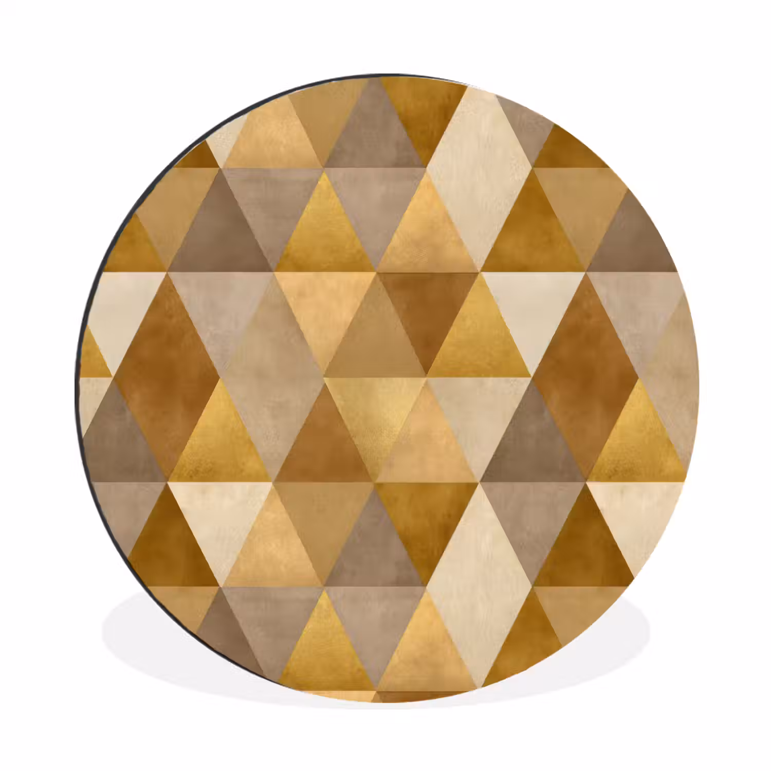 Geometrisch - Driehoek - Goud Wandcirkel aluminium klein 190 -3d