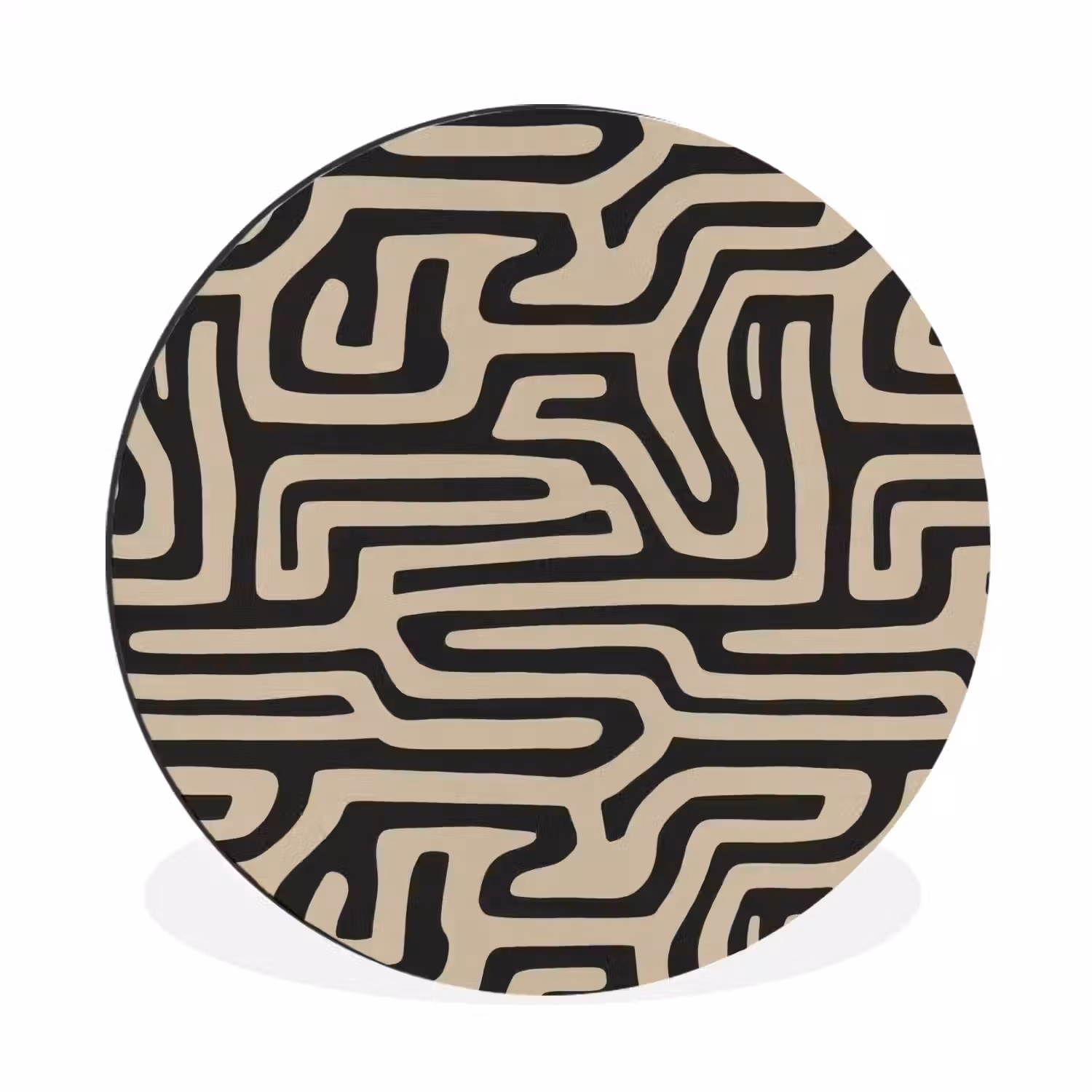 Grafisch - Lijnen - Zwart Wandcirkel aluminium klein 190 -3d