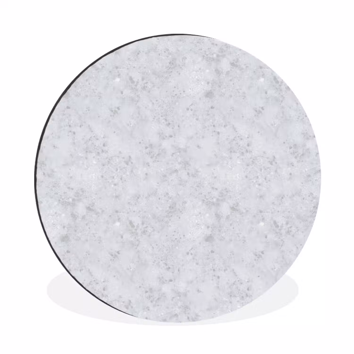 Grijs - Terrazzo-effect - Beton Wandcirkel aluminium klein 190 -3d