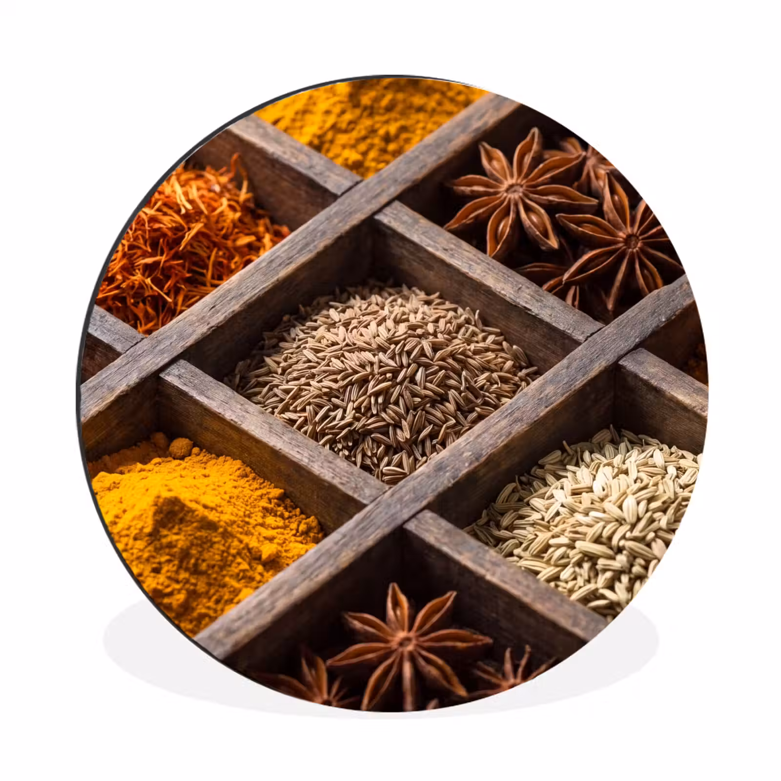 Wall circle - Aluminum - Herbs - Wood - Food - Kruiden - Houten - Eten Wandcirkel aluminium klein