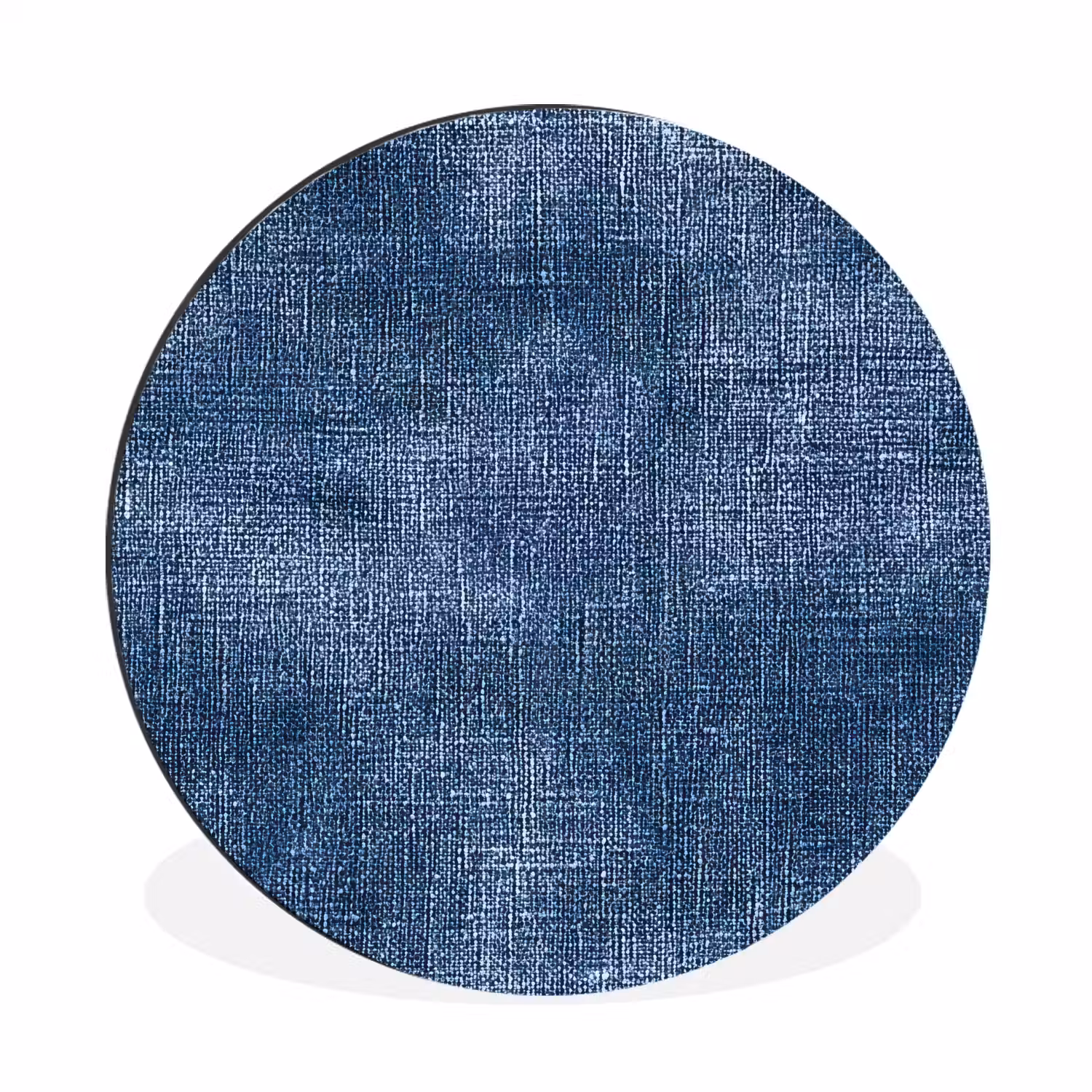 Linnen - Textuur - Patroon - Denim - Rustiek Wandcirkel aluminium klein 190 -3d