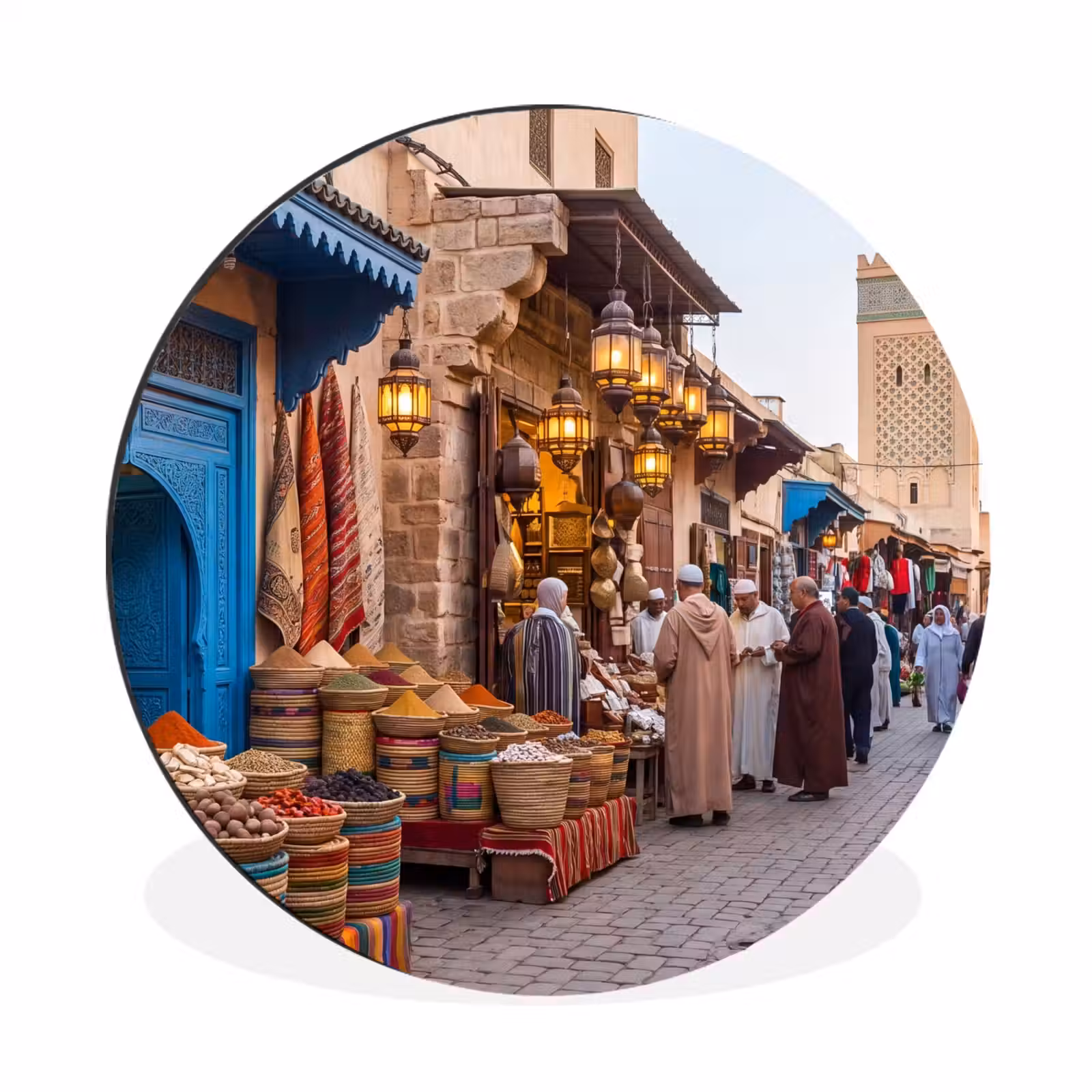 Wall circle - Aluminum - Market - Oriental - Colorful - Markt - Oosters - Kleurrijk Wandcirkel aluminium klein