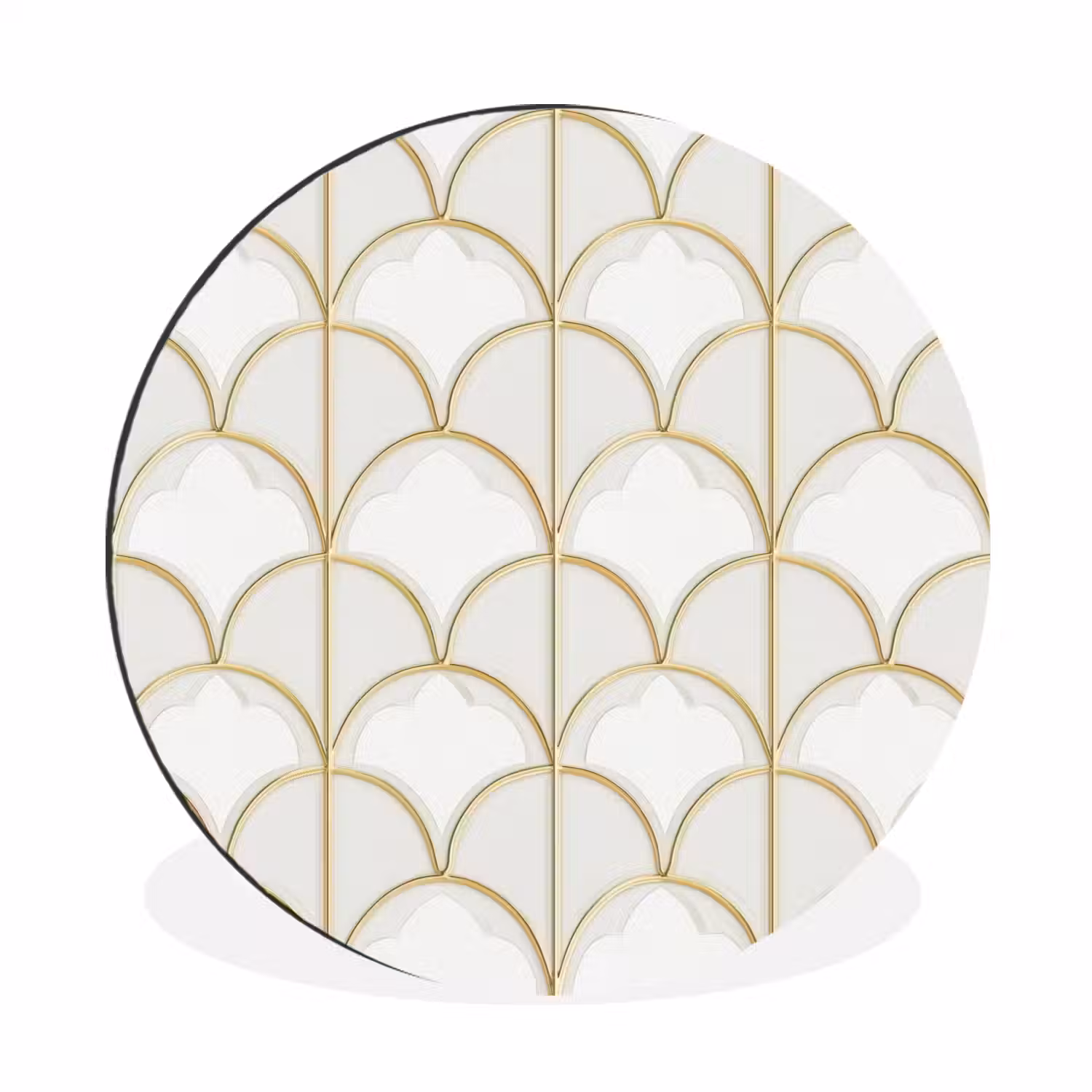 Mozaïek - Bogen - Goud Wandcirkel aluminium klein 190 -3d