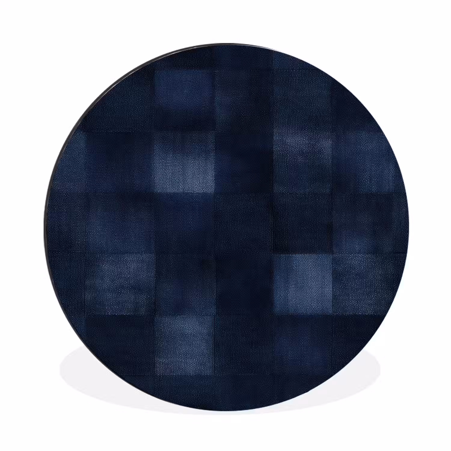Patroon - Ruit - Marineblauw Wandcirkel aluminium klein 190 -3d