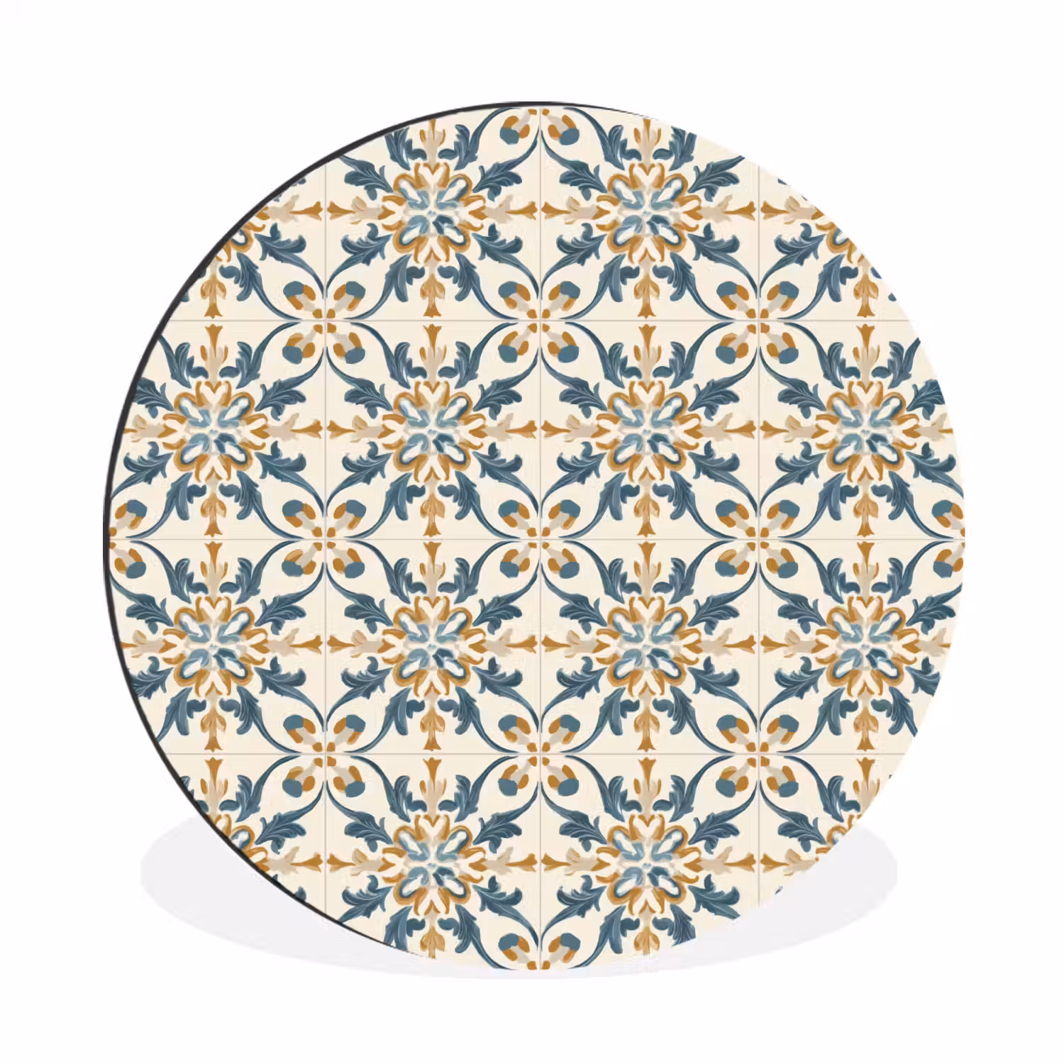 Patroon - Klassiek - Kleurrijk Wandcirkel aluminium klein 190 -3d