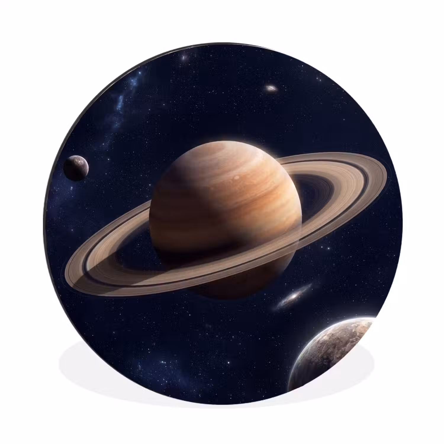 Planeten - Saturnus - Ruimte Wandcirkel aluminium klein -3d