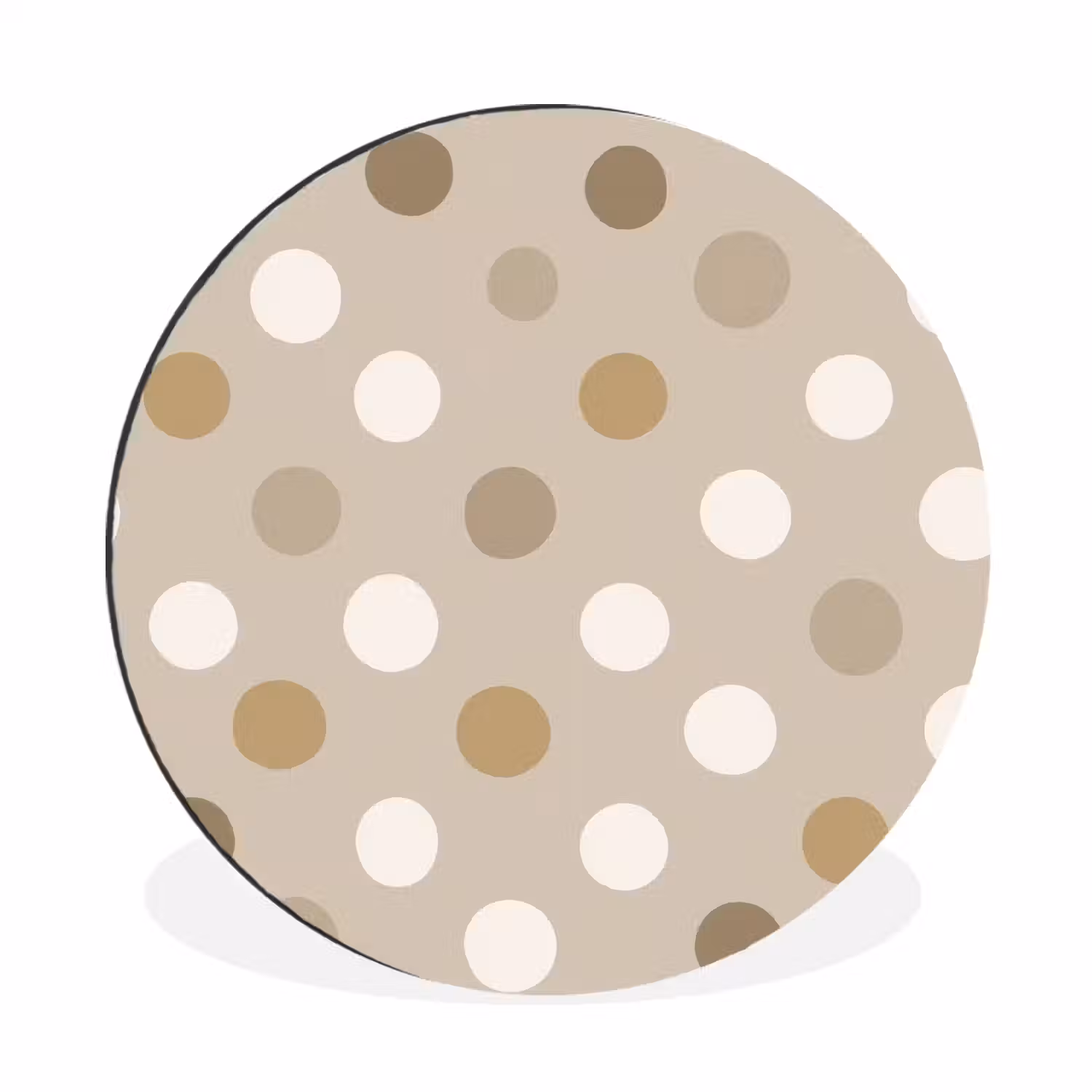 Polka - Dots - Beige Wandcirkel aluminium klein 190 -3d