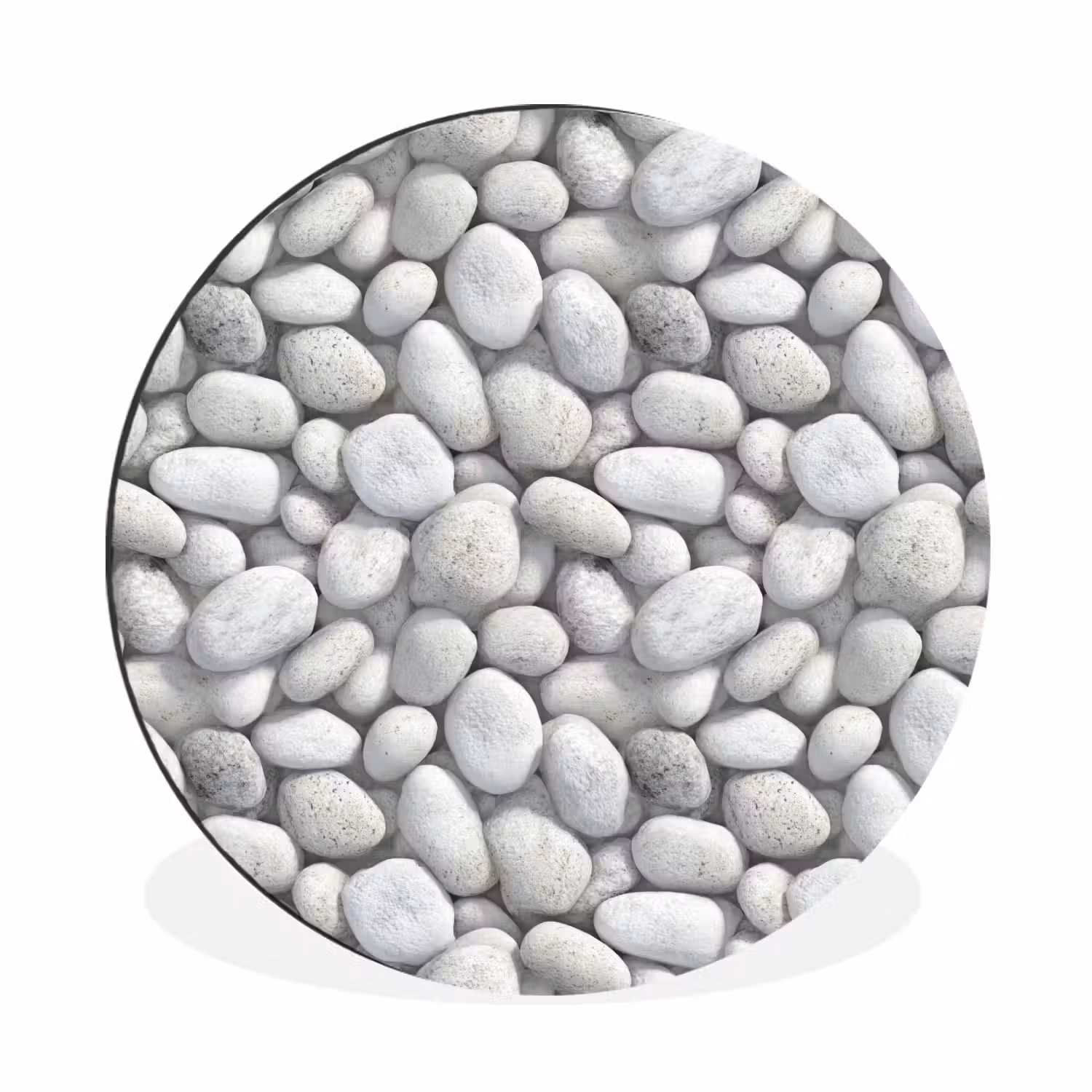 Steentjes - Grijs - Ovaal Wandcirkel aluminium klein 190 -3d